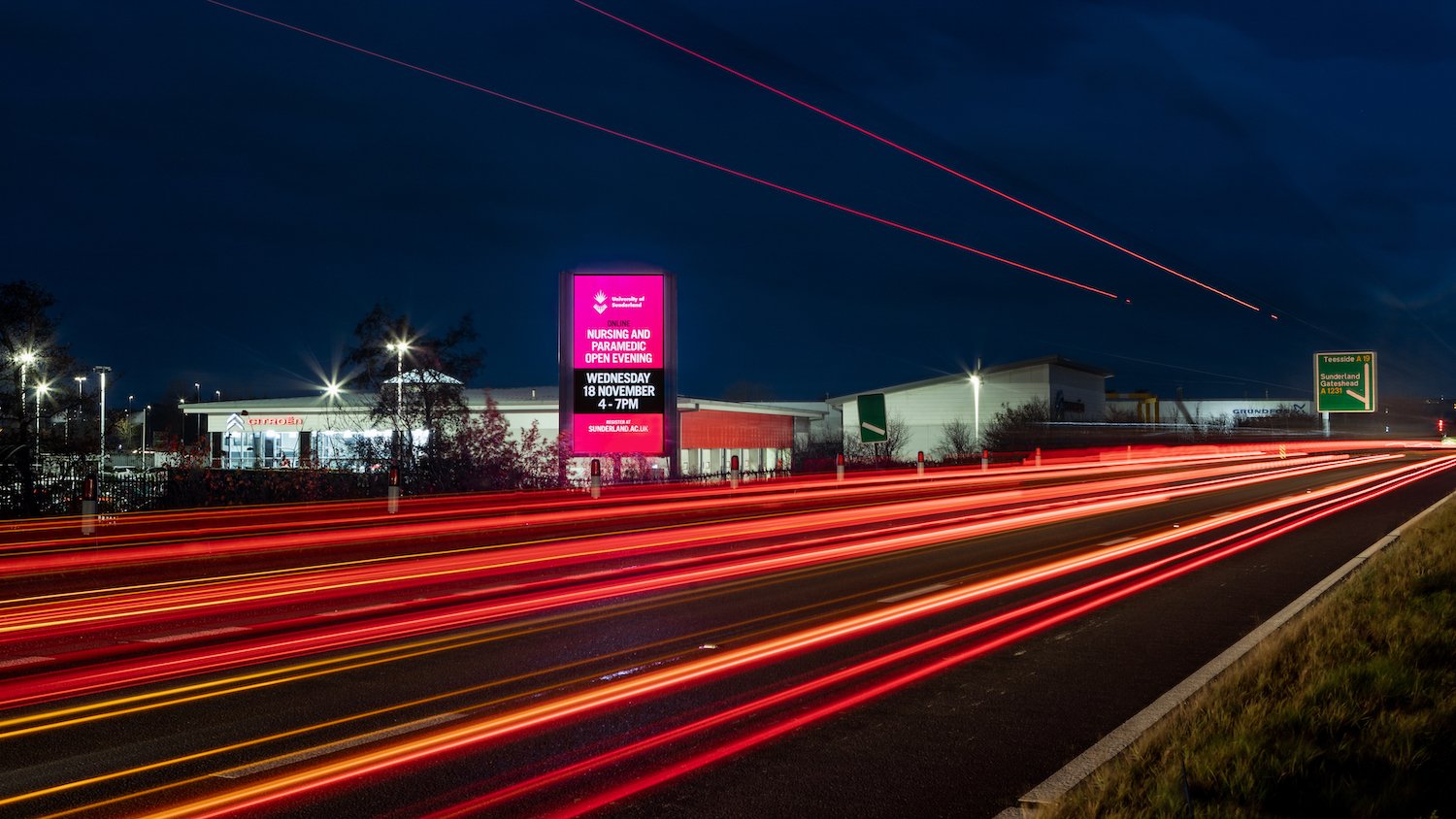 giant digital advertising screen on the A19