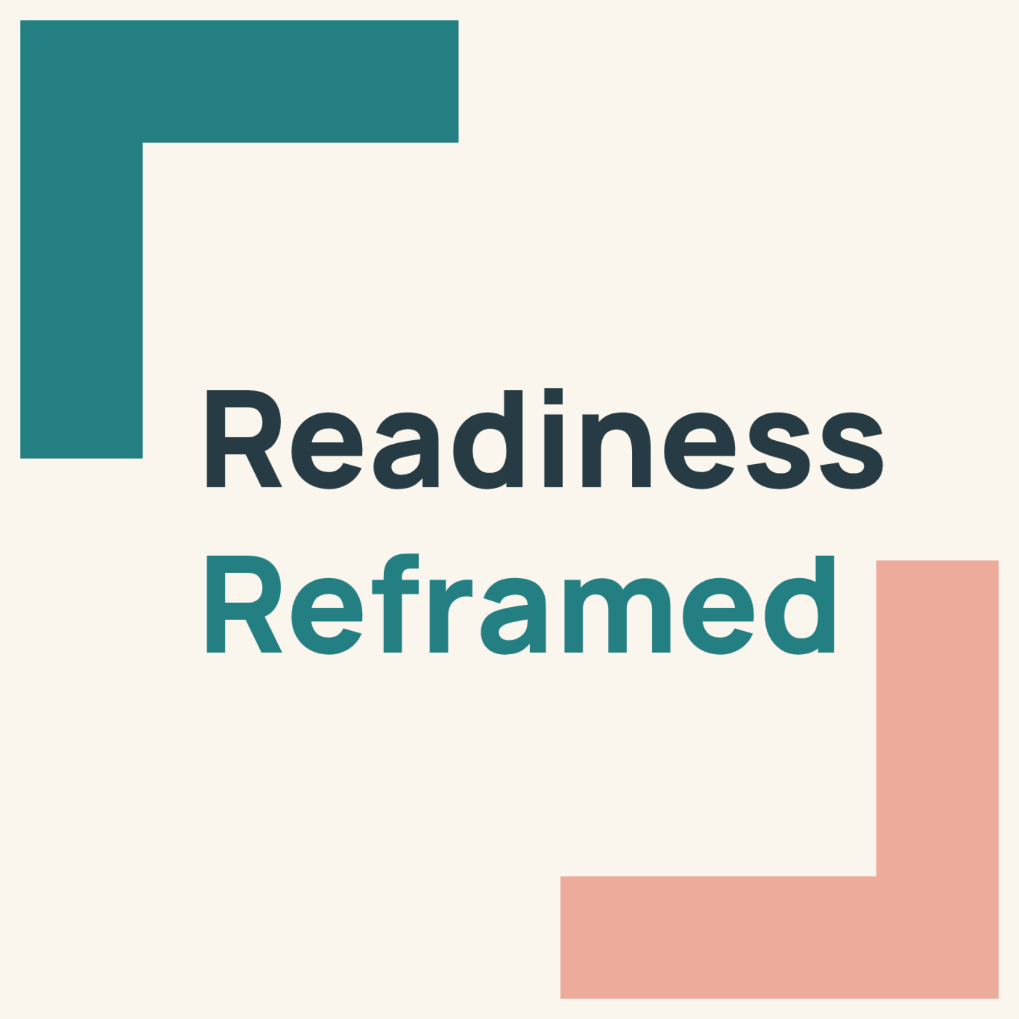 Graphic with four teal corner brackets surrounding the blue and teal letters 'RR'.