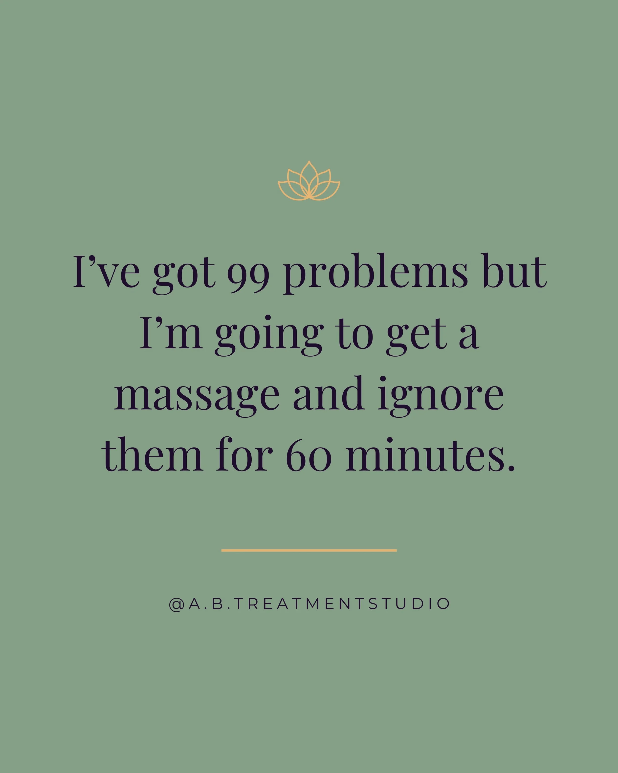 The answer to your problems, NOW &amp; Always 😉

Your sanctuary awaits. Book via the link in my bio.

https://booksolo.co/ab-treatment-studio 

#spaday #wellness #selfcare