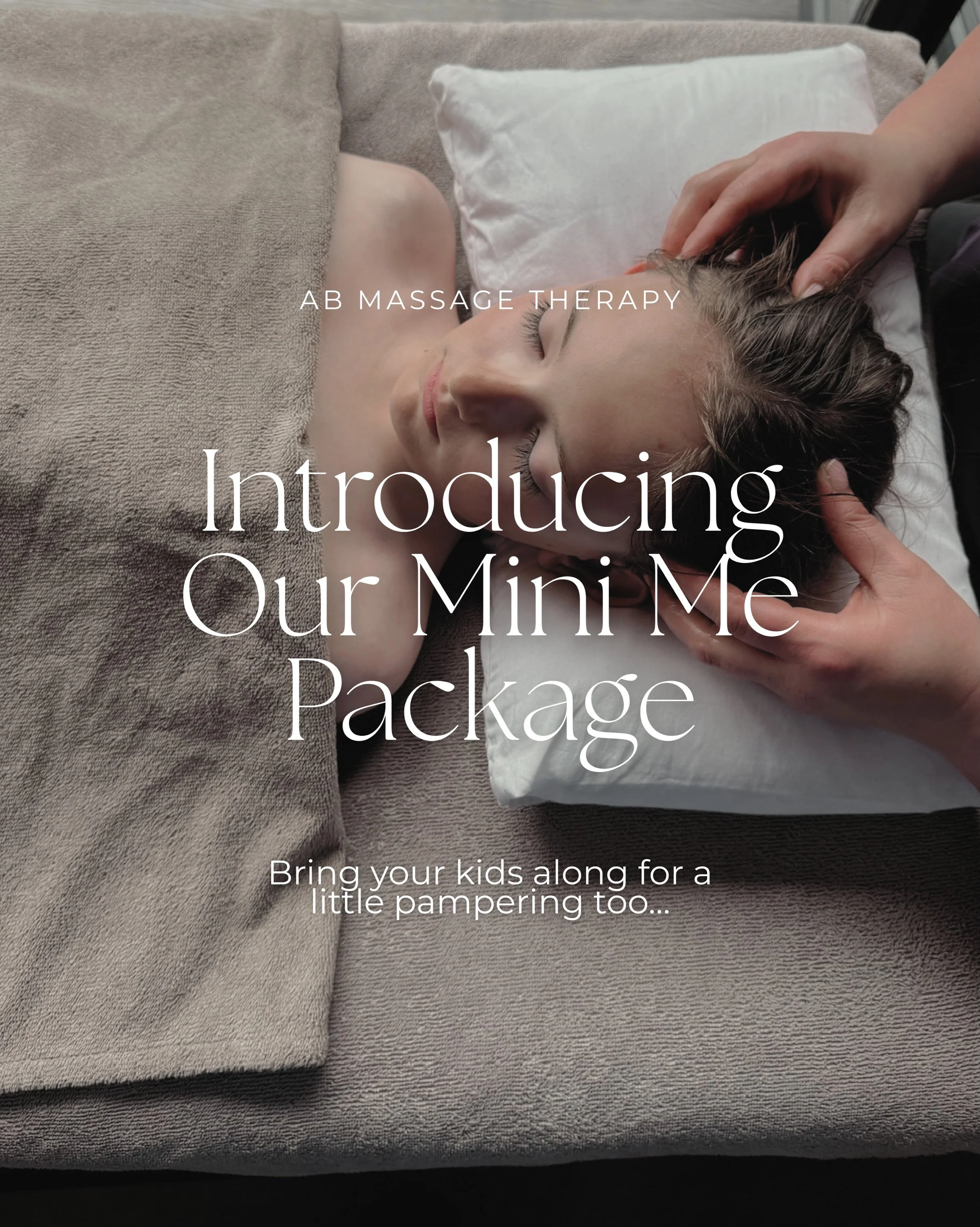 A little pampering for them while you enjoy yours too 🤎

Our Mini Me Package is the perfect way to introduce your little ones to a little self-care, with a gentle 15-minute treatment designed just for under-16s.

Choose from a back, neck &amp; shoul