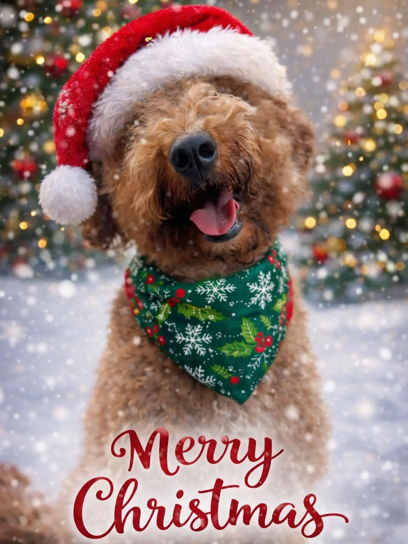 Merry Christmas from our furry family to yours 🎅🐾 So grateful for a season filled with love, laughter, and muddy paws. Wishing you a holiday wrapped in joy, peace, and cozy moments at home. 

#goldendoodle #merrychristmas #goldendoodles  #goldendoo