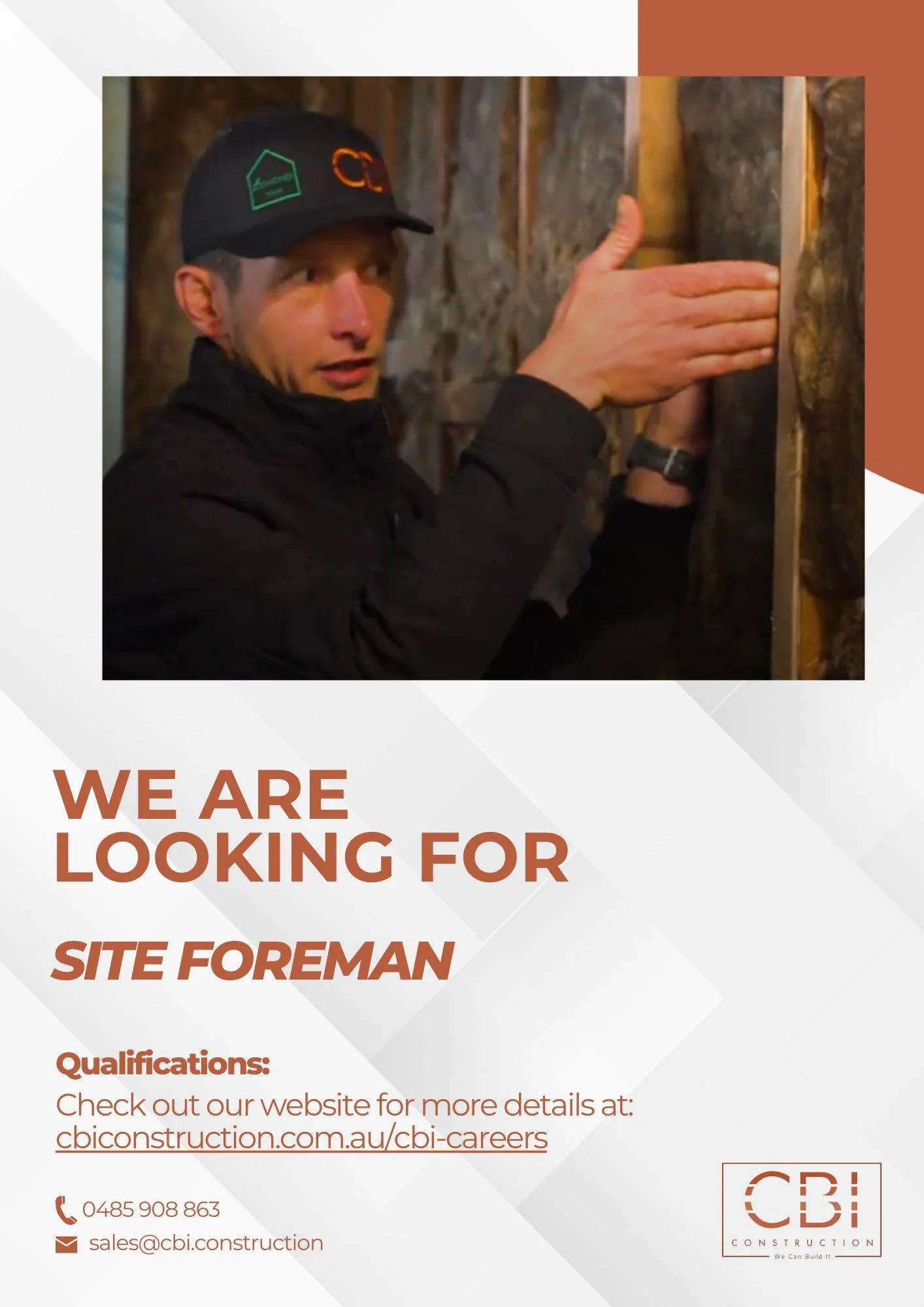 We are seeking a hands-on Site Foreman for CBI Construction Pty Ltd! Lead on-site operations, ensure safety and quality, and coordinate trades in the Northern Beaches' construction sector. If you're a skilled leader, send your updated resume to Angel