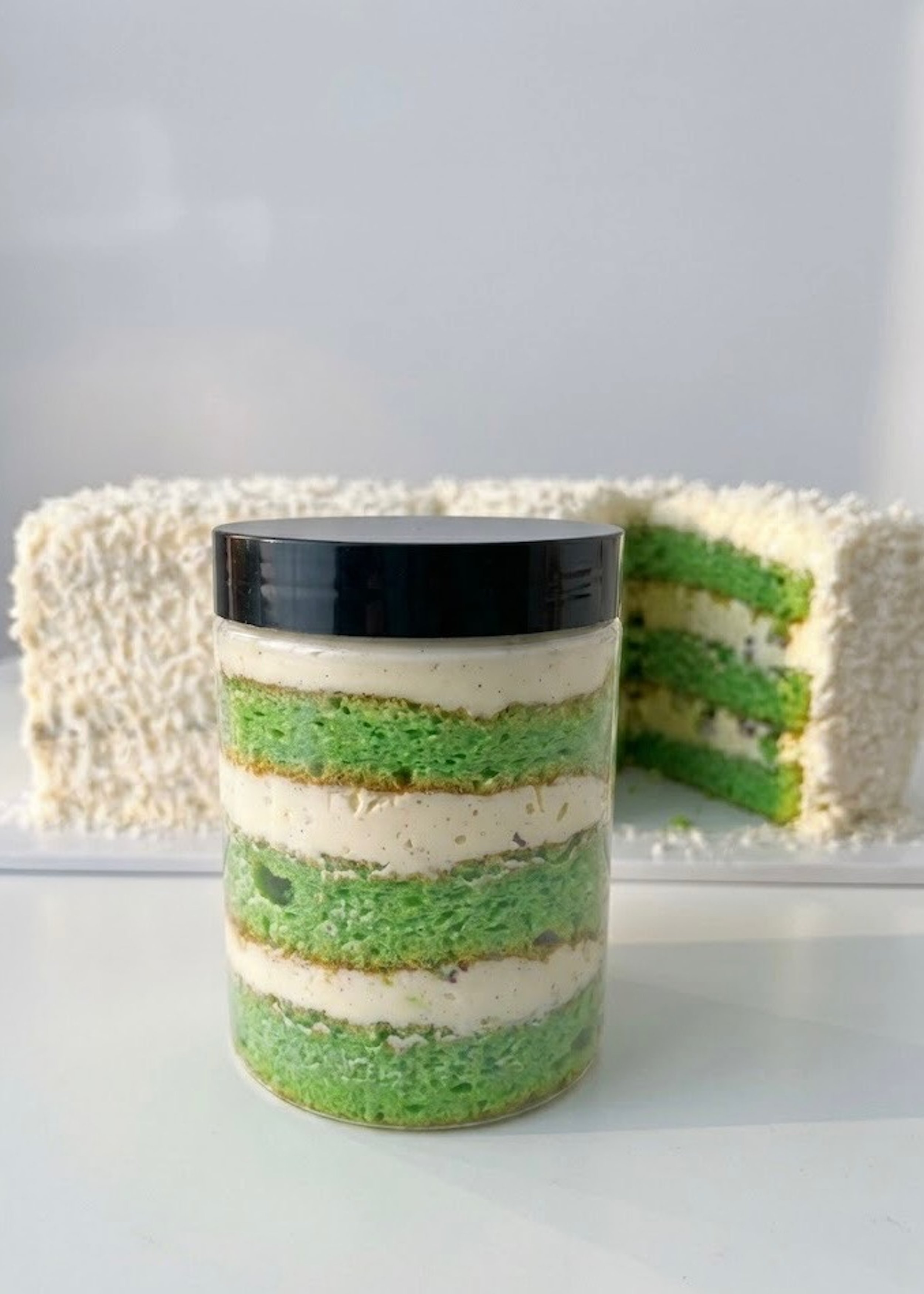 Pandan Cloud 9 cake jar