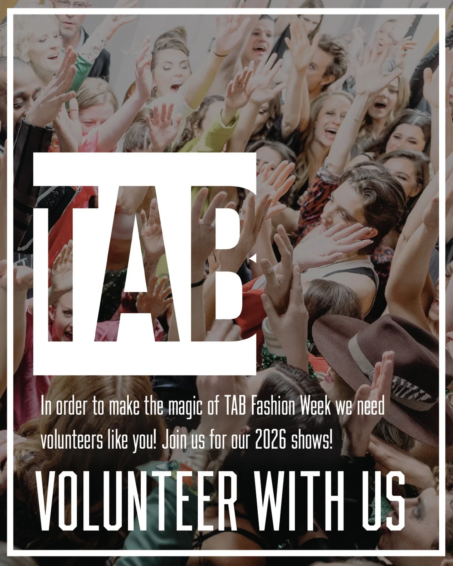 The show stopping magic of TAB is created not only by the models, designers and creative team, but also by the volunteers who make all the little things happen! 

Be a part of our shows. Go to the link in our bio to sign up and join our 2026 team!