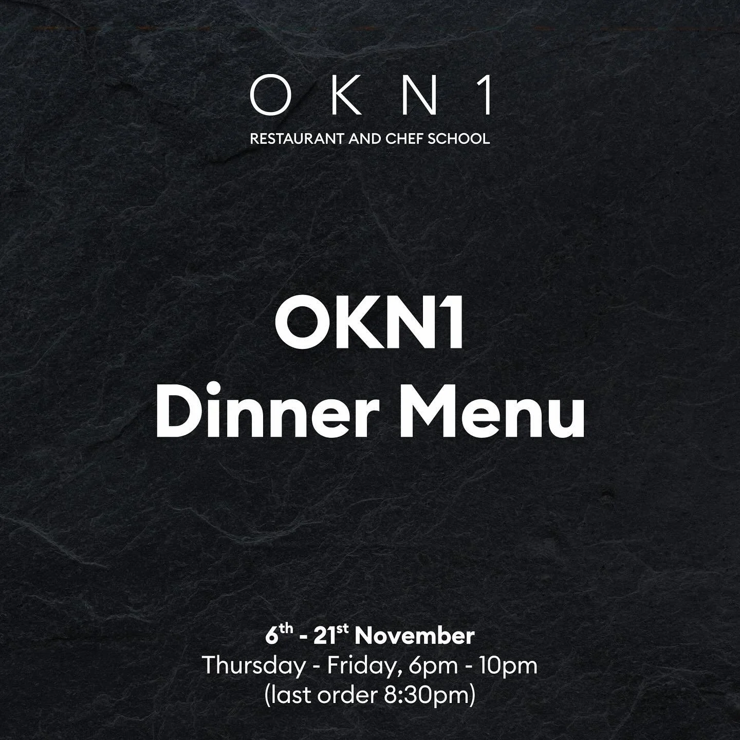 Join us Thursday &amp; Friday evenings for our brand new Dinner Menu this November.

🥂Start with: Caramelised Parsnip &amp; Coconut Soup (VG/V), Pressed Slow Braised Lamb Shoulder, or Steamed Fish of the Day

🍽️Mains: Brown Butter Poached Cod, Conf