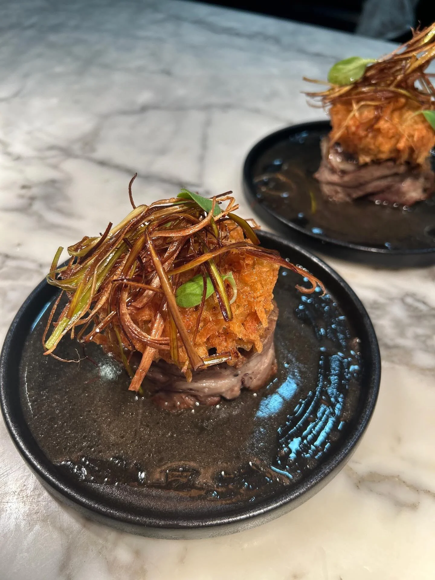 Pressed Slow Braised Lamb Shoulder
potato r&ouml;sti, deep fried leek, lamb reduction

Enjoy this delicious starter for only &pound;9!

Available until 21 November

Thursday and Friday, 6pm - 10pm (last order 8:30pm)

#okn1 #okn1restaurantandchefscho