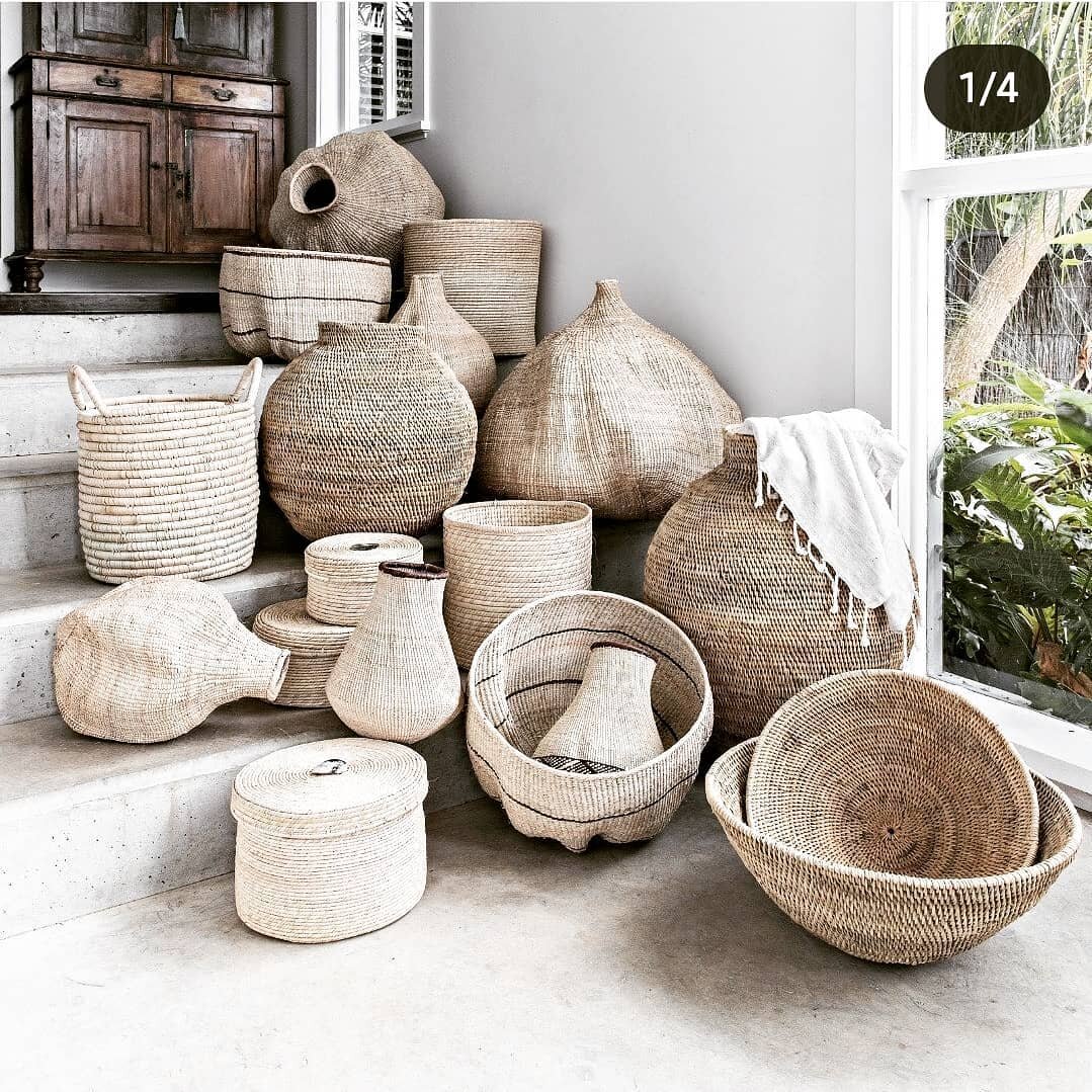 I have a real love of baskets.  These are hand woven in Zimbabwe and really are quite exquisite. 

Baskets have been used for centuries and form part of our every day lives, even in our modern times. 

In fact baskets are truly back in vogue, with ba