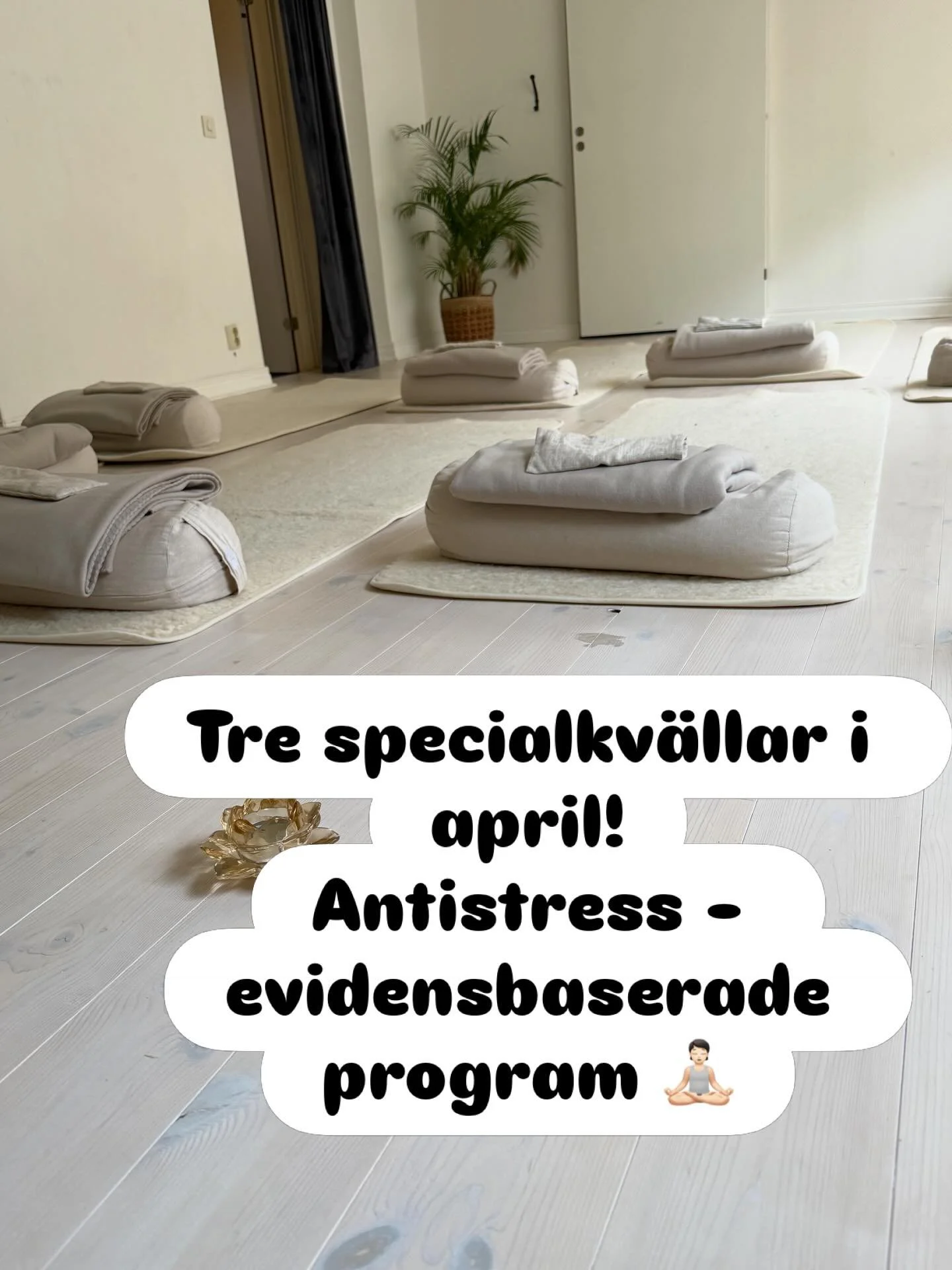 Som den enda diplomerade Utmattningscoachen (Utmattningshj&auml;lpen) i &Ouml;rebro erbjuder jag dig nu att under tre onsdagskv&auml;llar f&ouml;lja med p&aring; medicinsk yoga - specialanpassad f&ouml;r stress &amp; utmattning. 
&Ouml;vningarna &aum