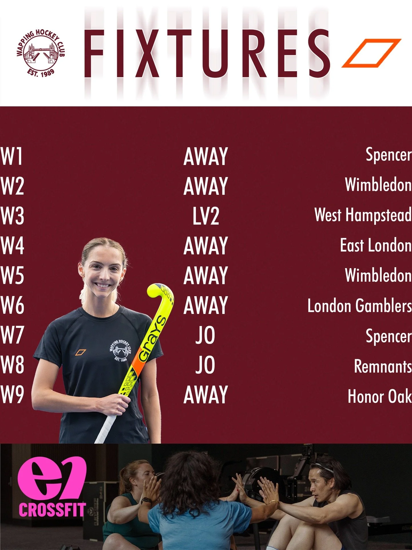 Gameweek three is here 🏑

Check out the fixtures!

Sponsored by @e1crossfit

#wapping #wappinghc #hockey #hockeylife #fieldhockey #hockeyplayer #hockeylove #londonhockey #hockeyplayers #sport #hockeyfamily #hockeygame #hockeygram #hockeytraining #ho