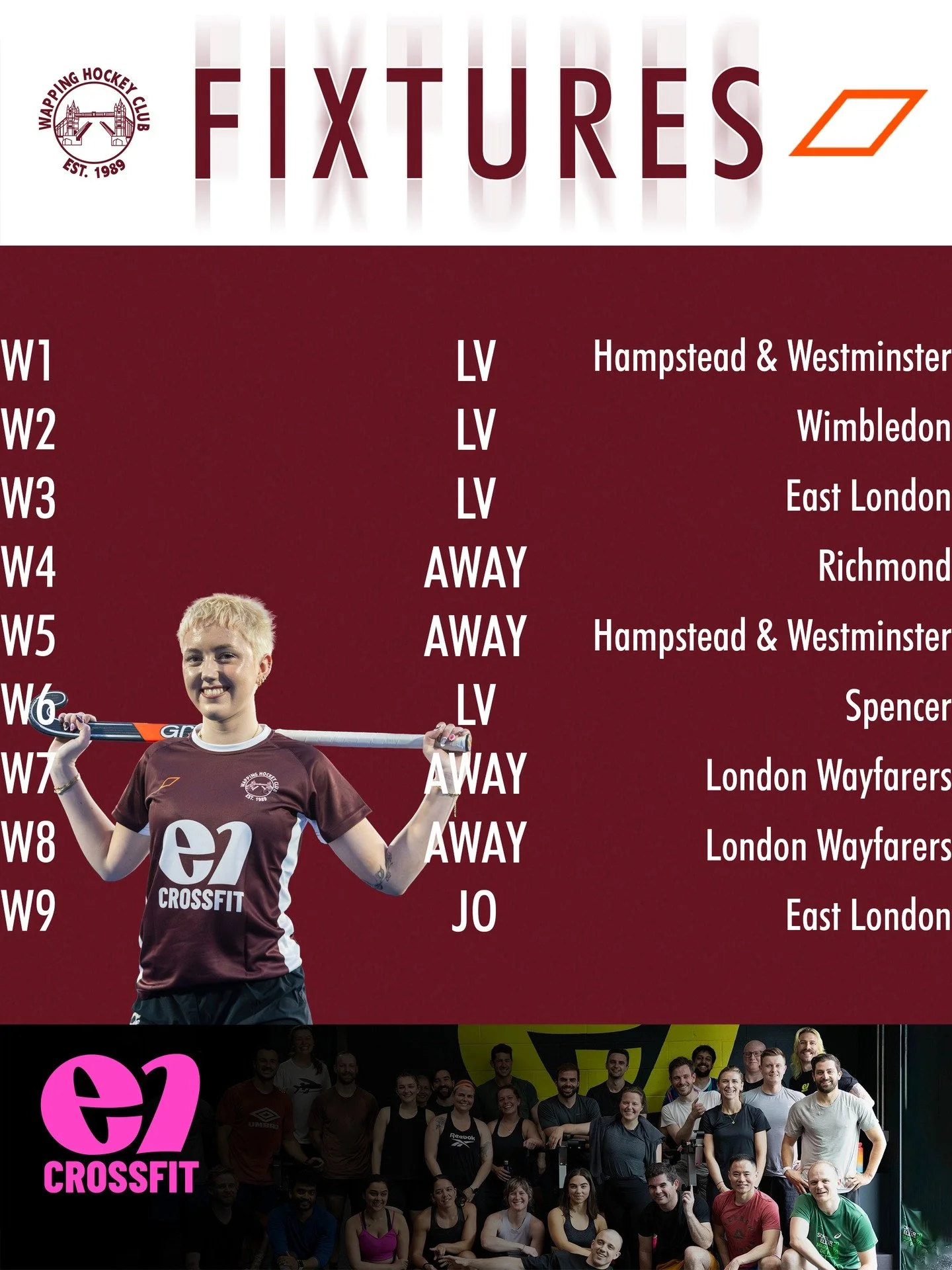 Bitter winds, frosty fields, but fiery hearts! 💙 Gameweek 9 is here. Don&rsquo;t let the cold keep you away from the big games🔥🏑 

Check out the fixtures!

Sponsored by @e1crossfit

#wapping #wappinghc #hockey #hockeylife #fieldhockey #hockeyplaye