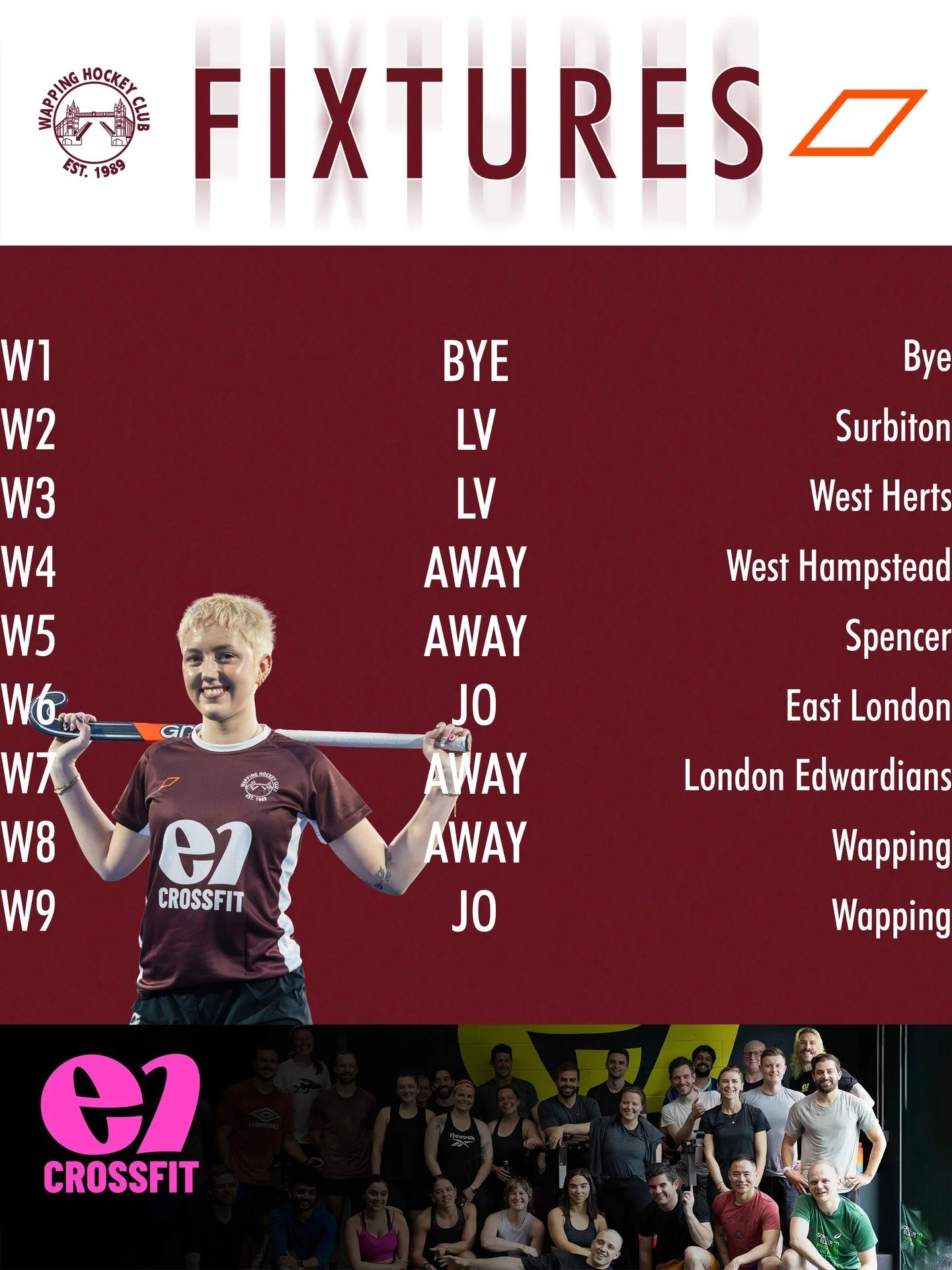 Time for the final games before the winter break, gameweek 11 is here. Lets end the first half of the season on a high 🔥🏑

Check out the fixtures!

Sponsored by @e1crossfit

#wapping #wappinghc #hockey #hockeylife #fieldhockey #hockeyplayer #hockey
