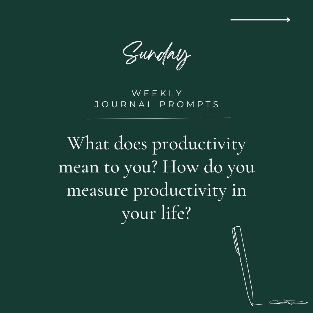 May 14-20
Journal Prompts for Productivity

Sunday
What does productivity mean to you? How do you measure productivity in your life?

Monday
What are your biggest time wasters and distractions? How can you eliminate or reduce them?

Tuesday
What task