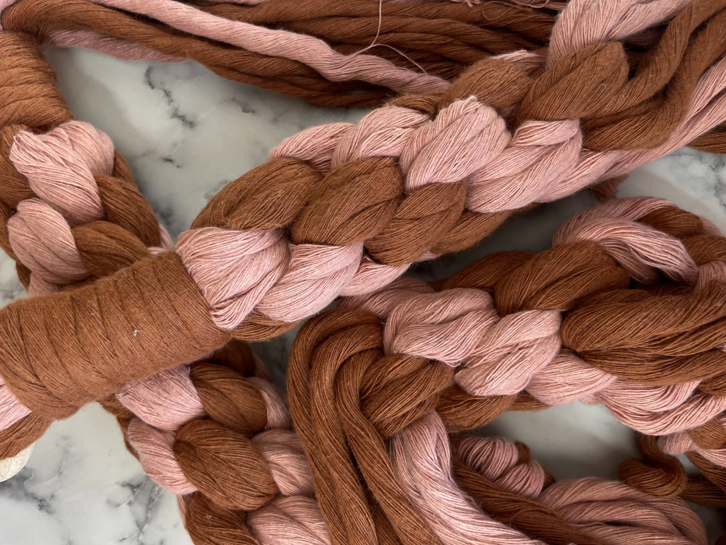 Colour Pop Three-Tier Macramé Hanger – Pink & Rustic Red – Limited Edition