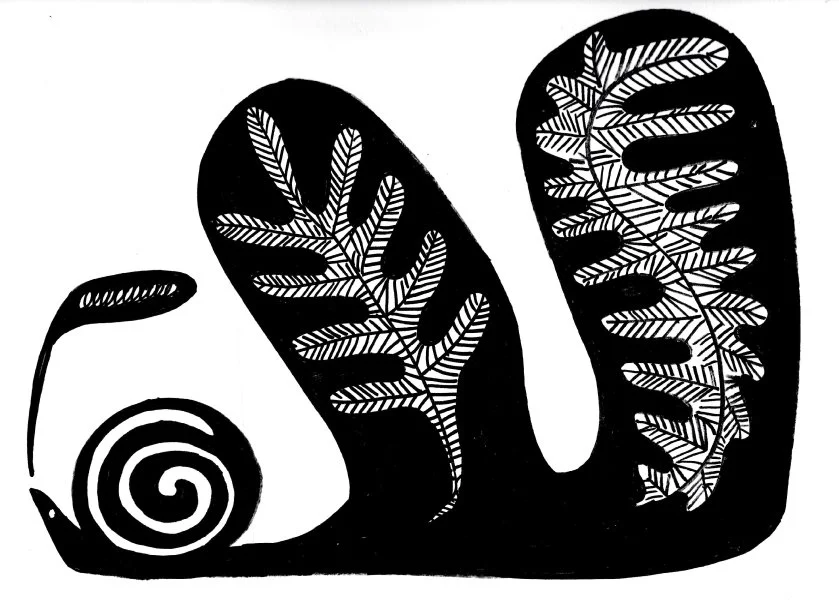 "Snail tail", sharpie series, 2019