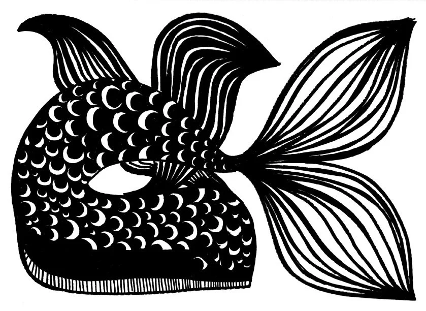 "Twin fish I", sharpie series, 2019