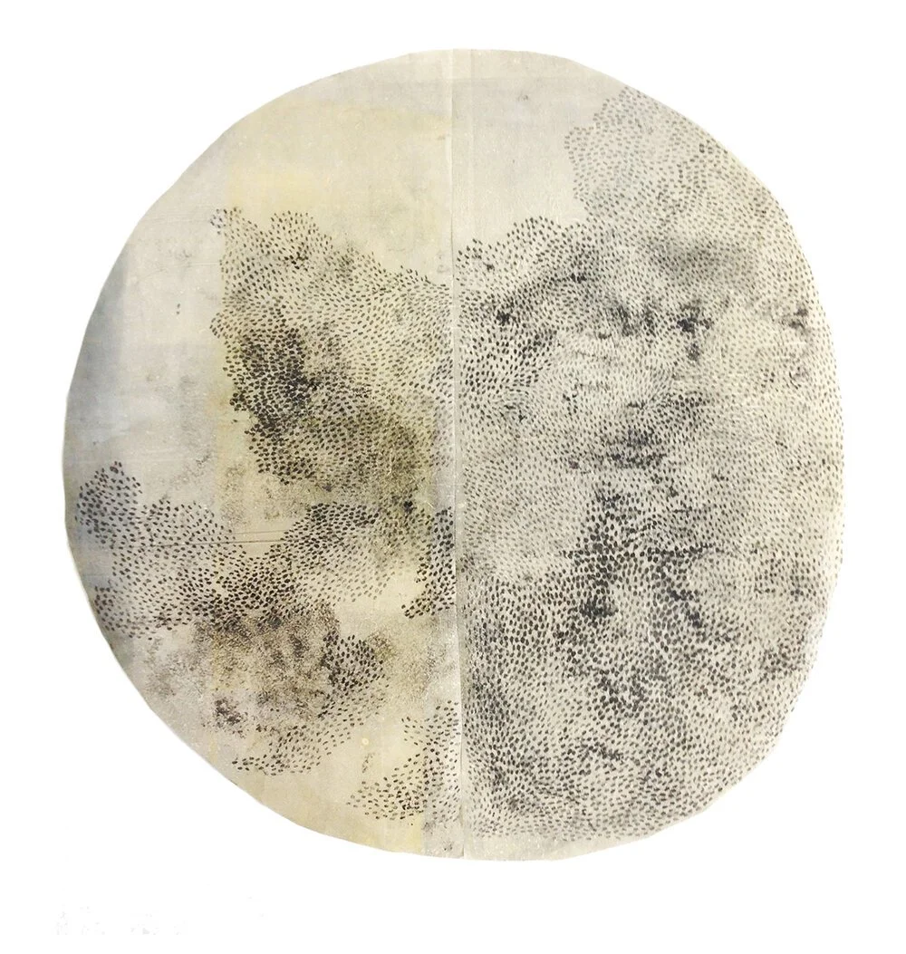 "It is the moon, not the sea, that changes the tide", monoprint,  2018