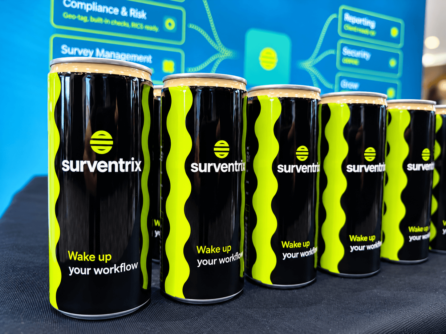 Surventrix Cans at the Trade Show