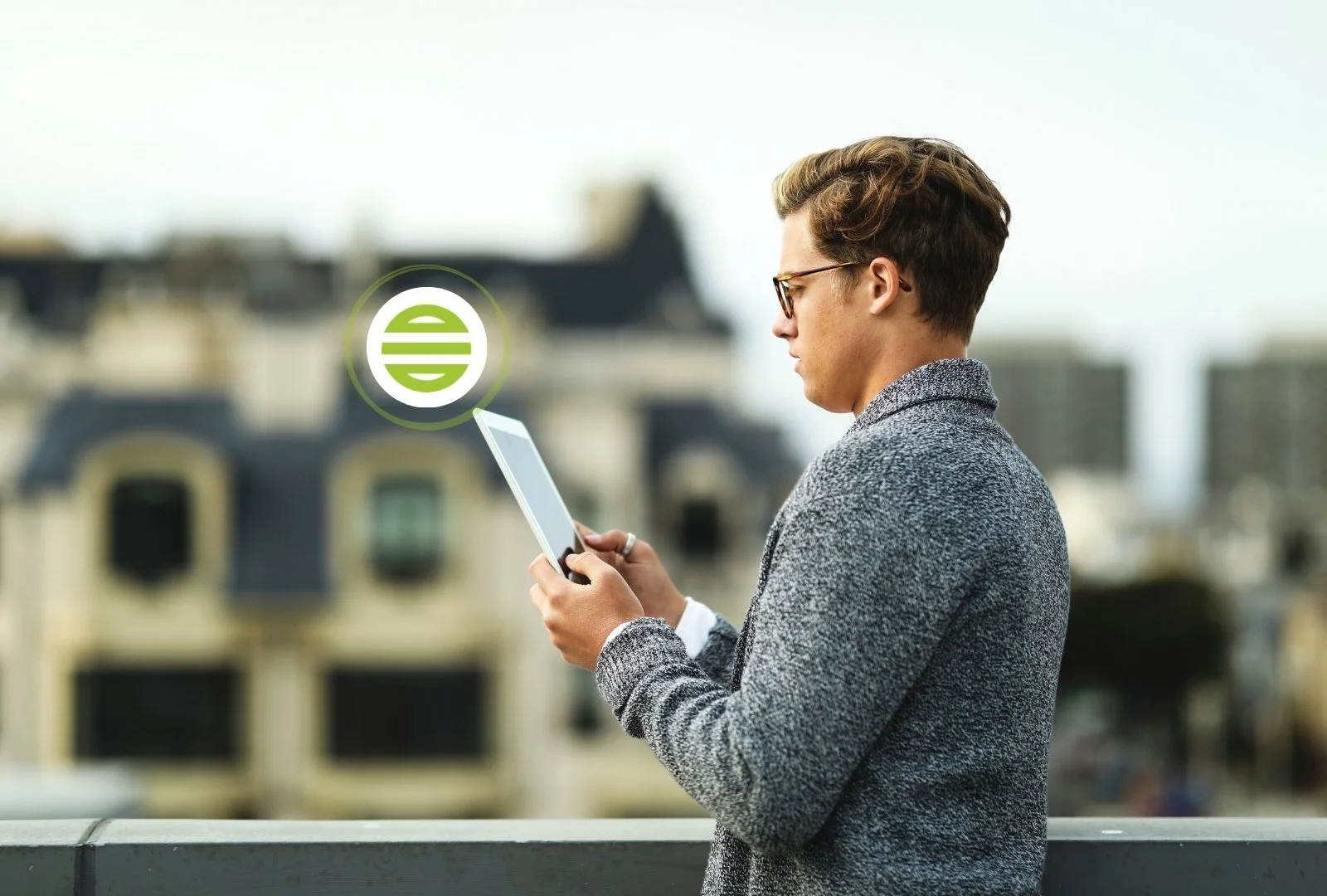 Man using Surventrix - Surveying CRM Software