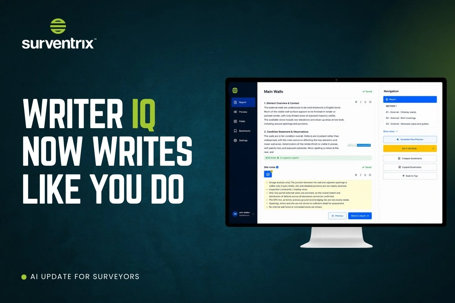 Writer IQ Now Writes Like You Do - AI for Surveyors
