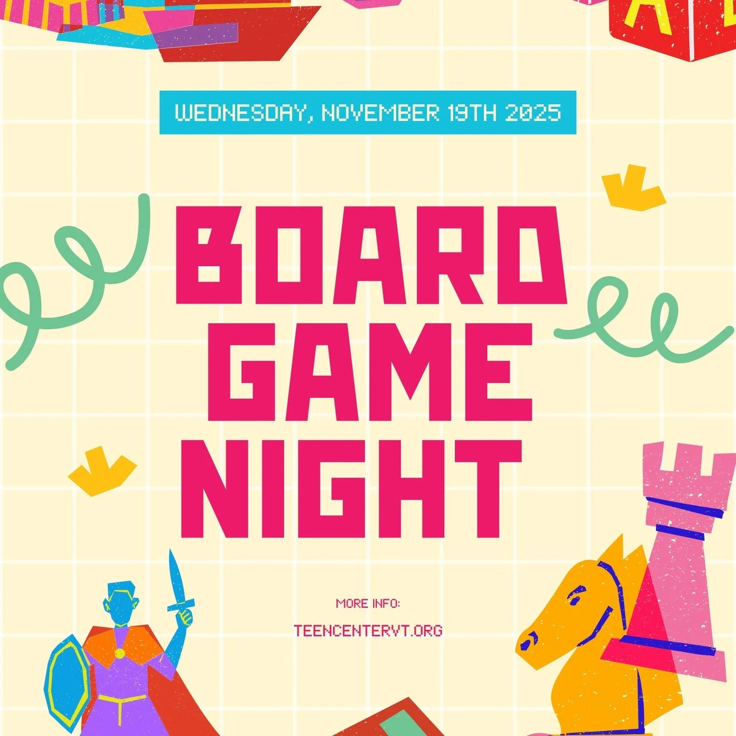 Join us on November 16th between 6 and 8 for a night of board games!