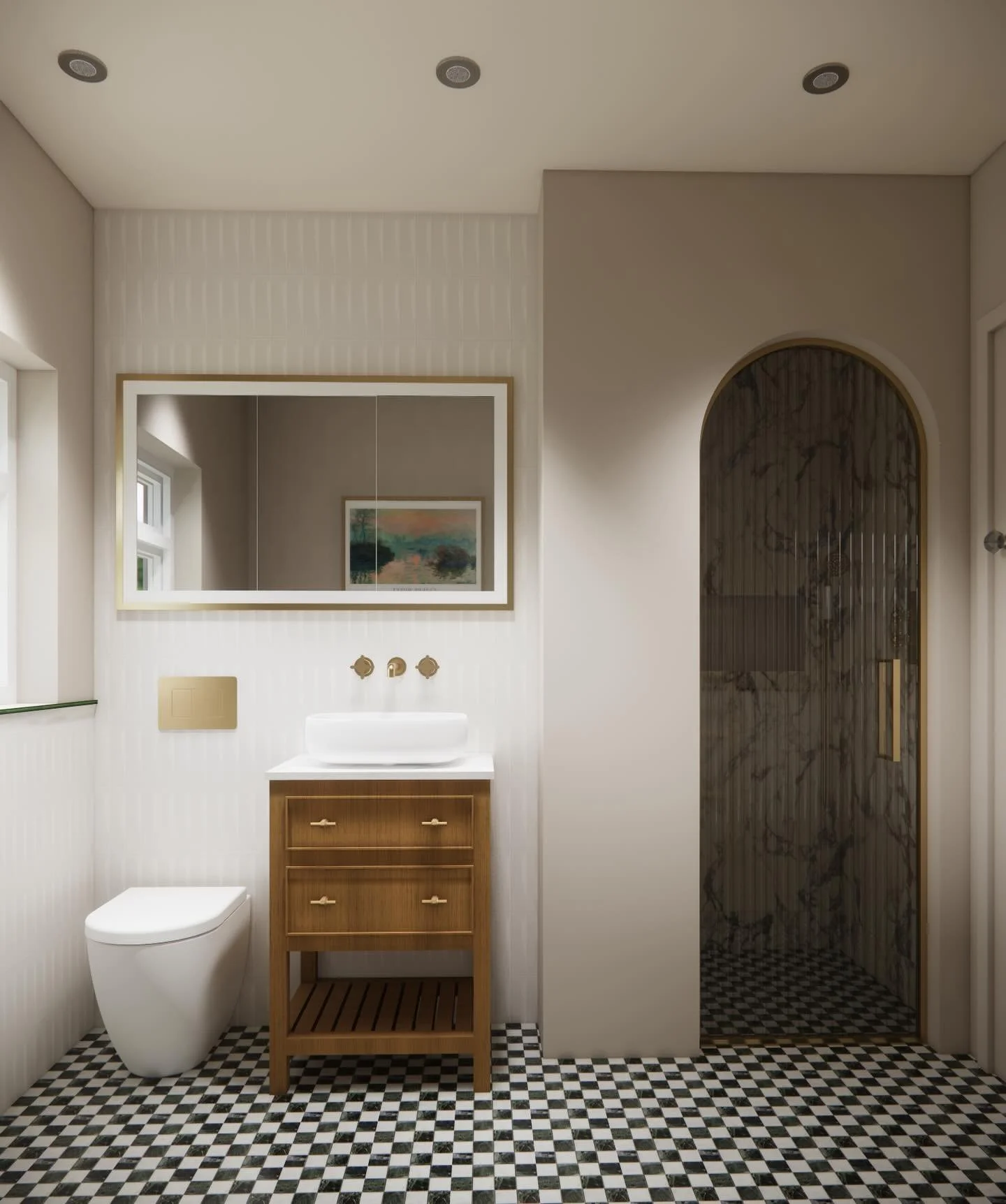 Very excited about this one. Currently in the thick of this bathroom transformation and the vision is finally coming to life. Swipe for a closer look at the textures and tones we&rsquo;re playing with.

Stay tuned&mdash;the full reveal (and the video