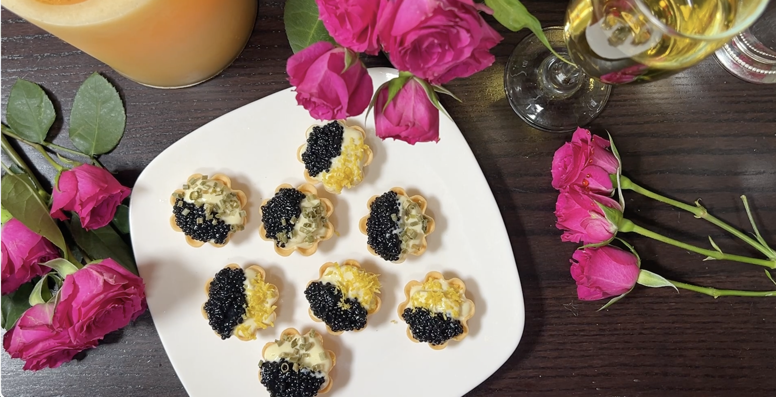 Vegan Caviar & Crème Fraîche Tartelettes