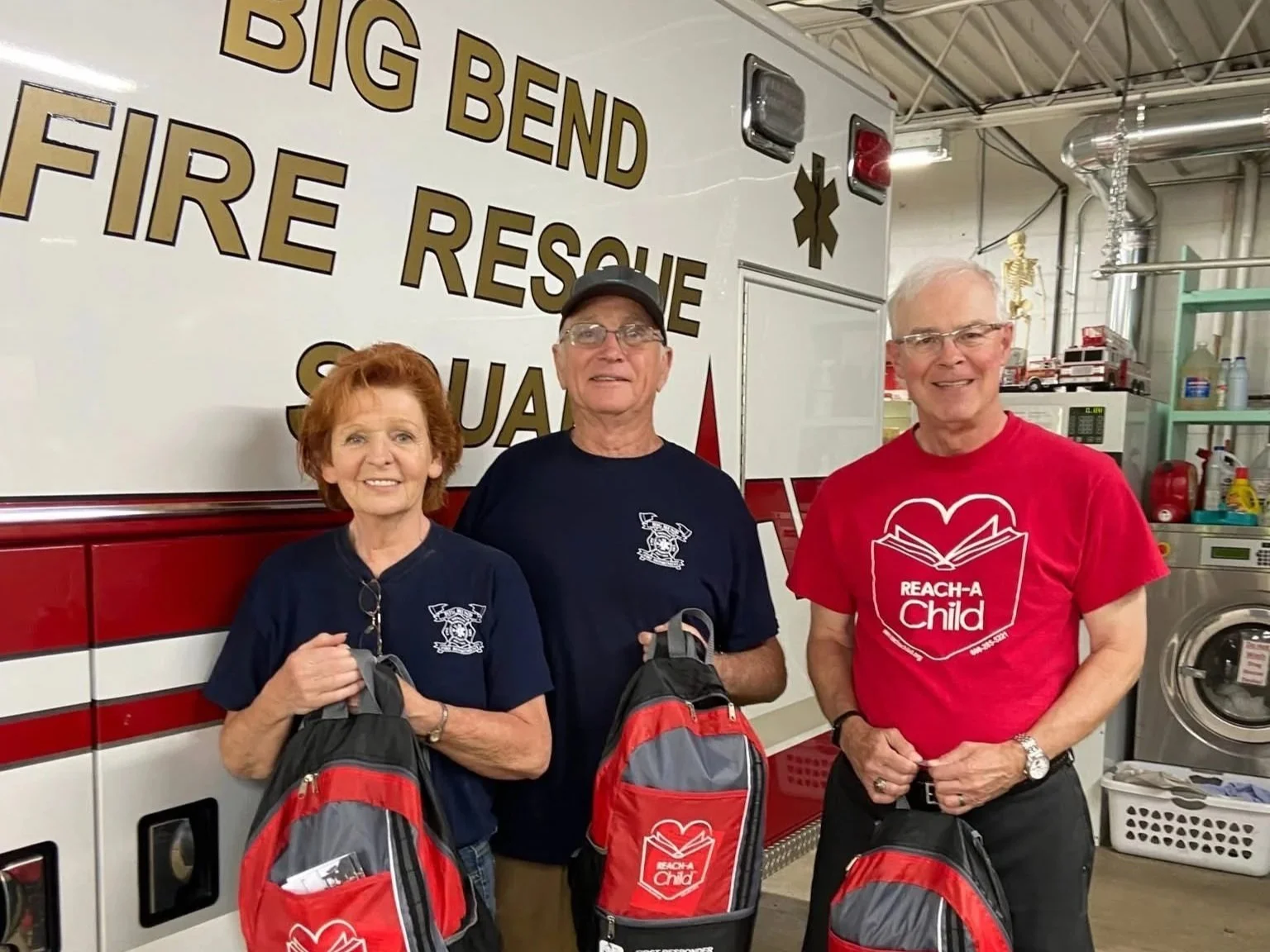 REACH-A-Child Delivers REACH BAGs to the Big Bend Fire Department