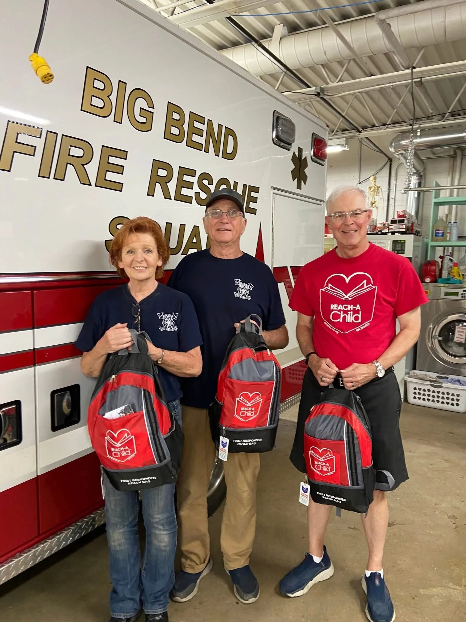 REACH-A-Child Delivers REACH BAGs to the Big Bend Fire Department