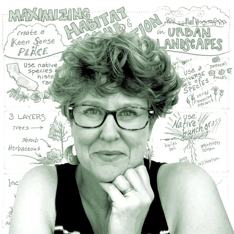 Kate Rutter, avid nature journaler, urban naturalist, educator, and native plant enthusiast