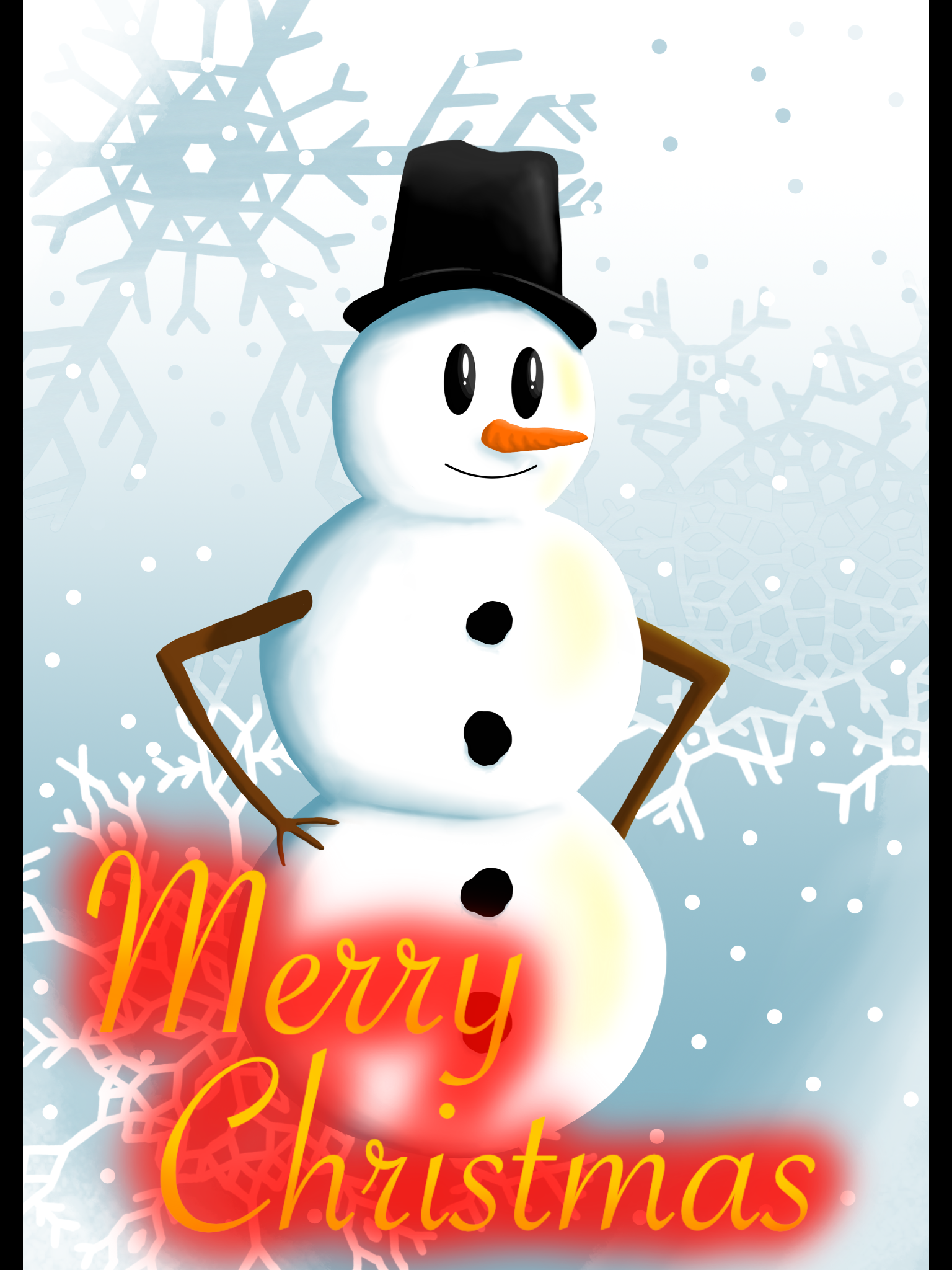 "Snowman Christmas" - Digital Art