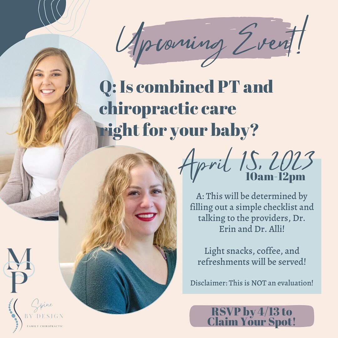 Are you local to Seacoast NH and wondering if combined pediatric PT and chiropractic care is right for your little one? Come to this FREE screening event to find out!⁣
⁣
When you arrive, you will fill out a checklist of what your little one may be ex