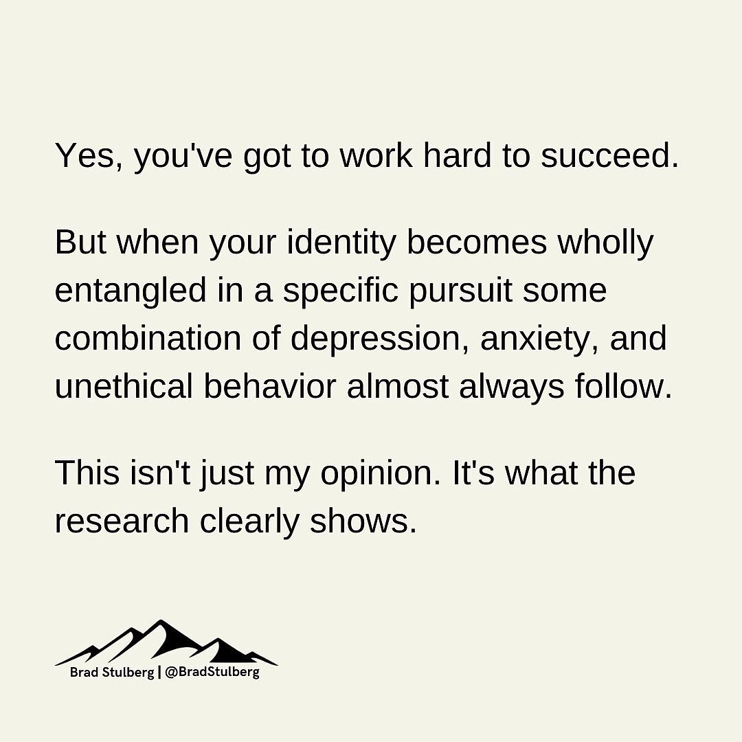 @bradstulberg laying down some serious wisdom that aligns with the PORTFOLIO OF PURSUIT MENTALITY I describe in FAILURE RULES!

Diversify your ambitions, pursuits, interests and energy. Pour passion into each thread but don&rsquo;t over-identify. You