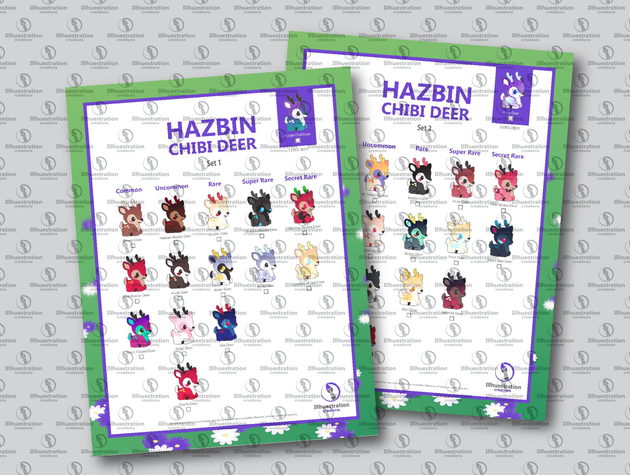 Chibi Deer Pins Checklists - FREE!