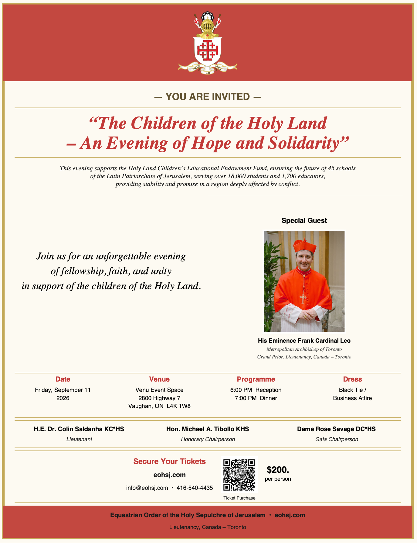The Children of the Holy Land - An Evening of Hope and Solidarity