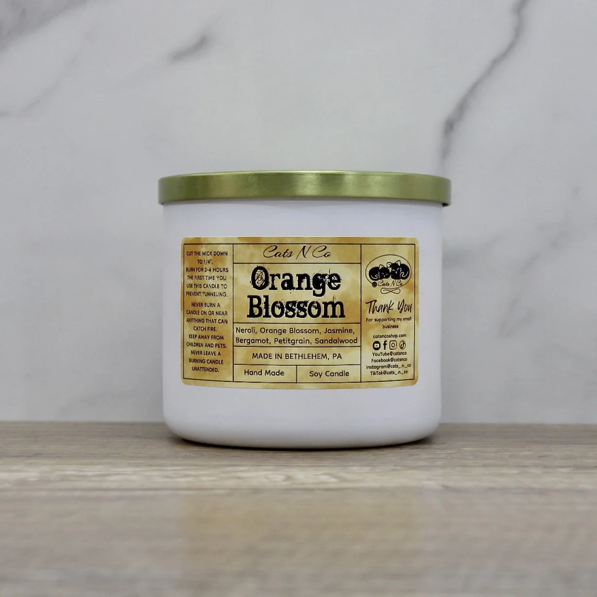 Orange Blossom Scented Large Candle