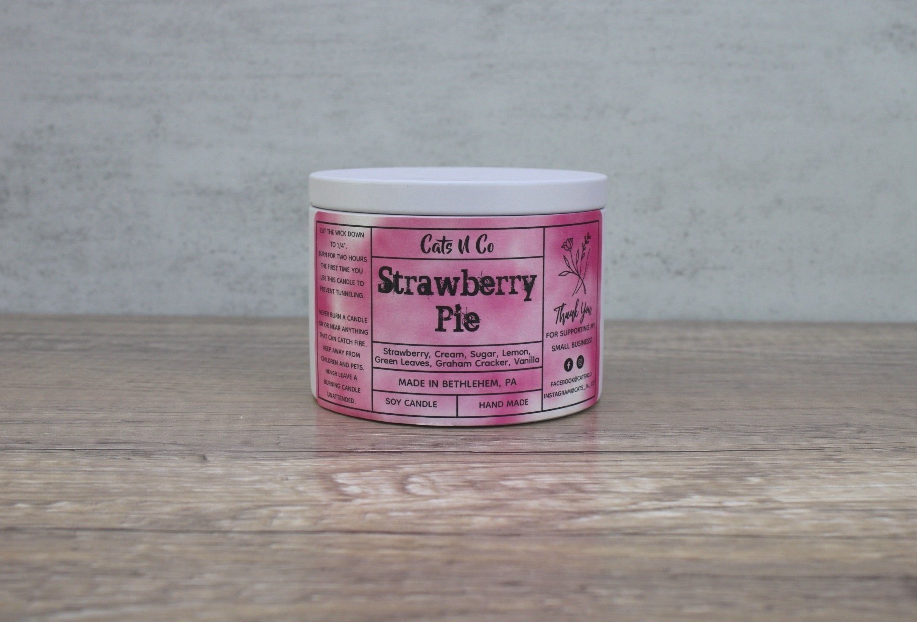 Strawberry Pie Medium Candle