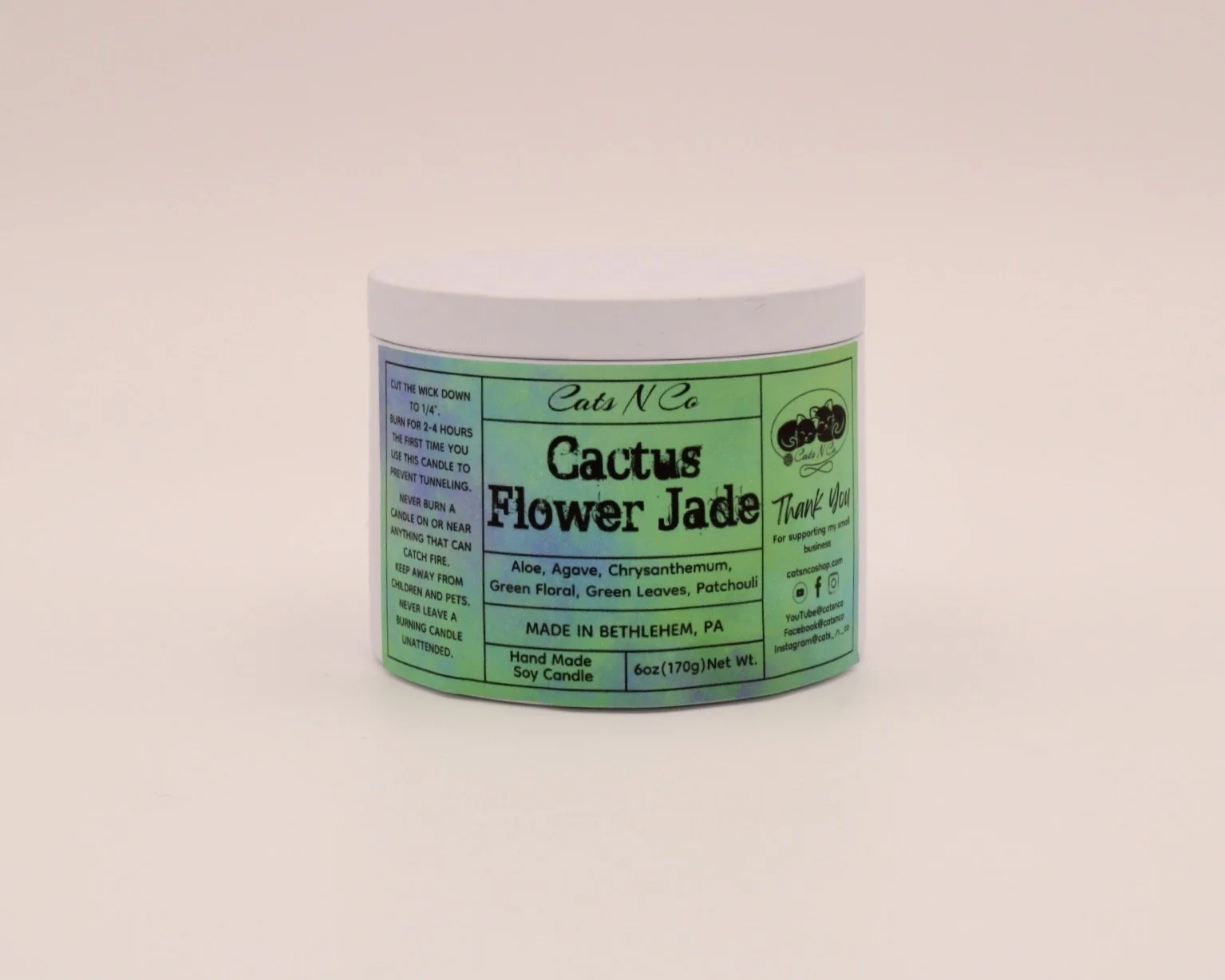 Cactus Flower Jade Candle