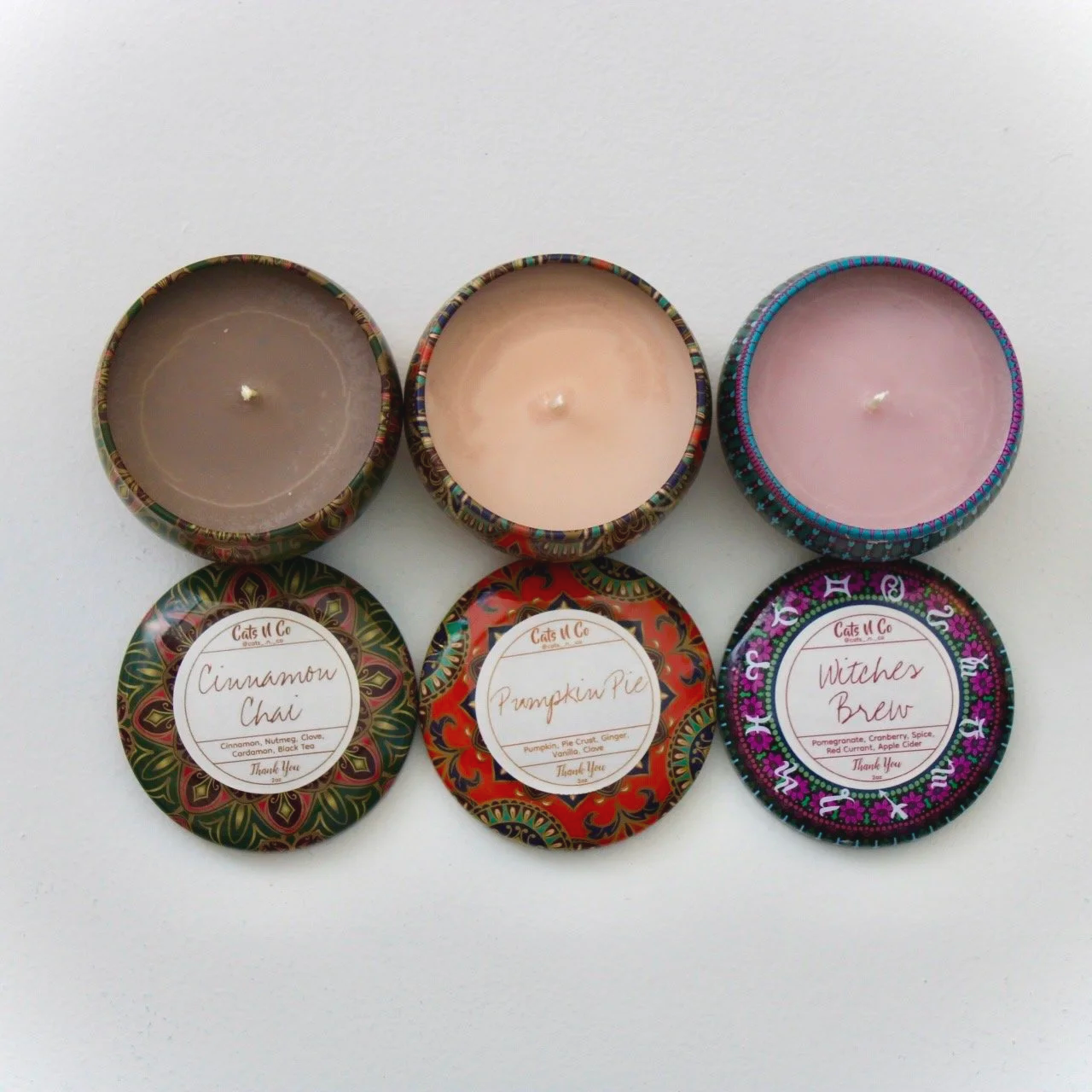 Fall Small Candle Bundle including Cinnamon Chai, Pumpkin Pie and Witches Brew scents