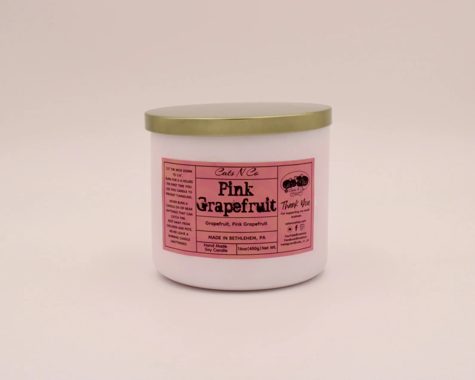 pink grapefruit large candle