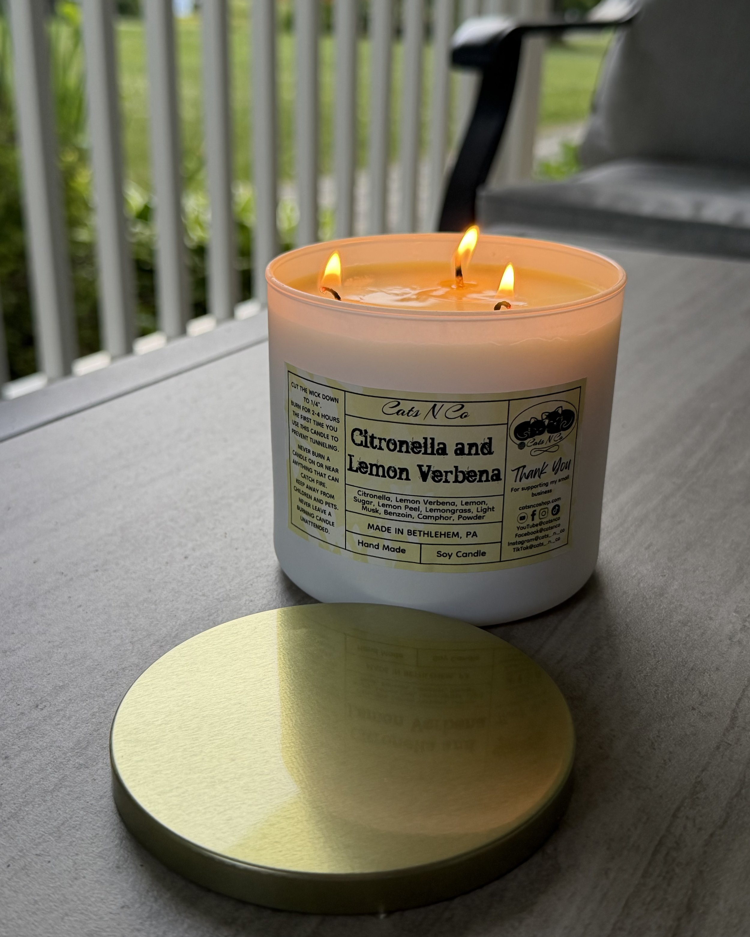Citronella and Lemon Verbena scented large candle
