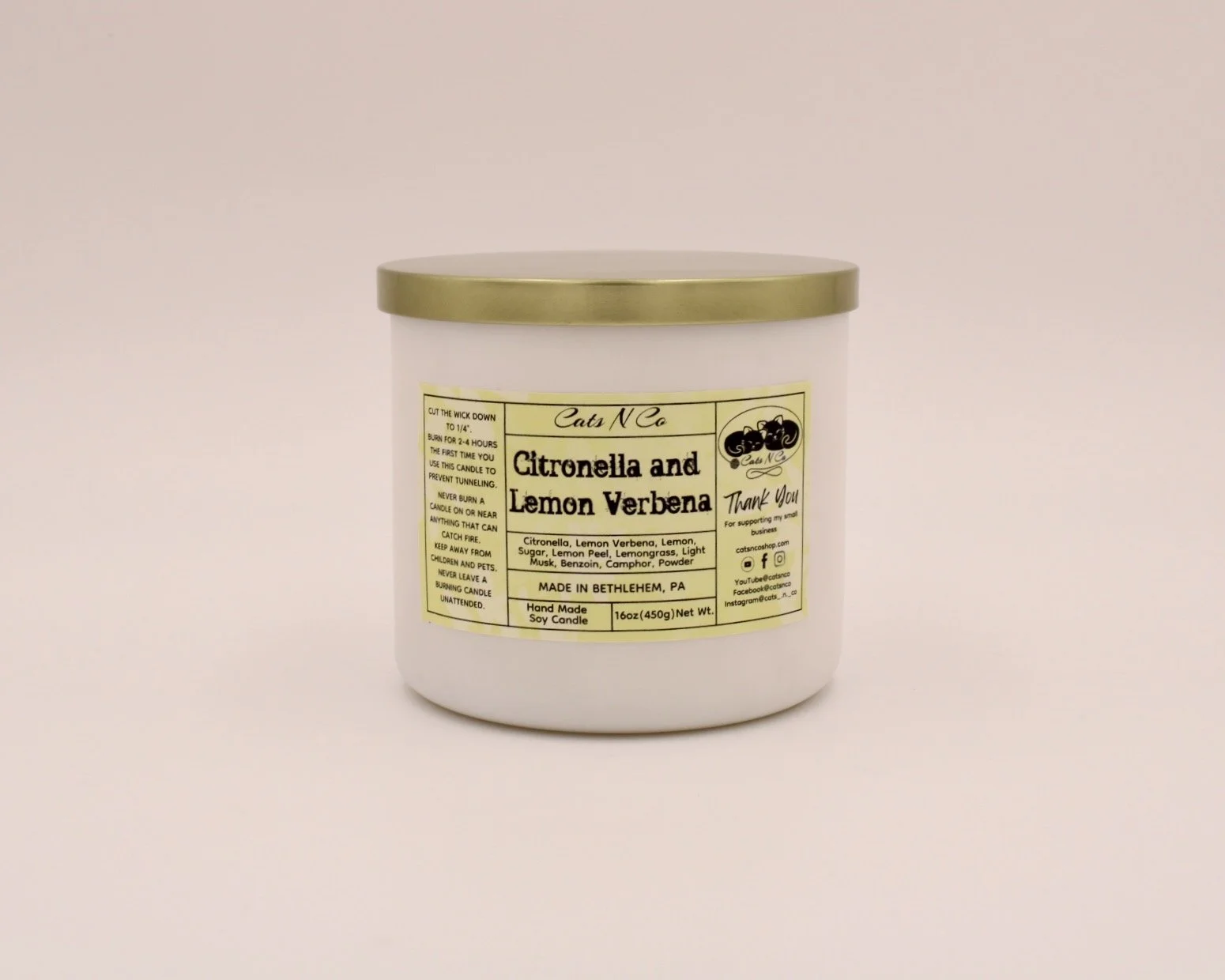 Citronella and Lemon Verbena Candle