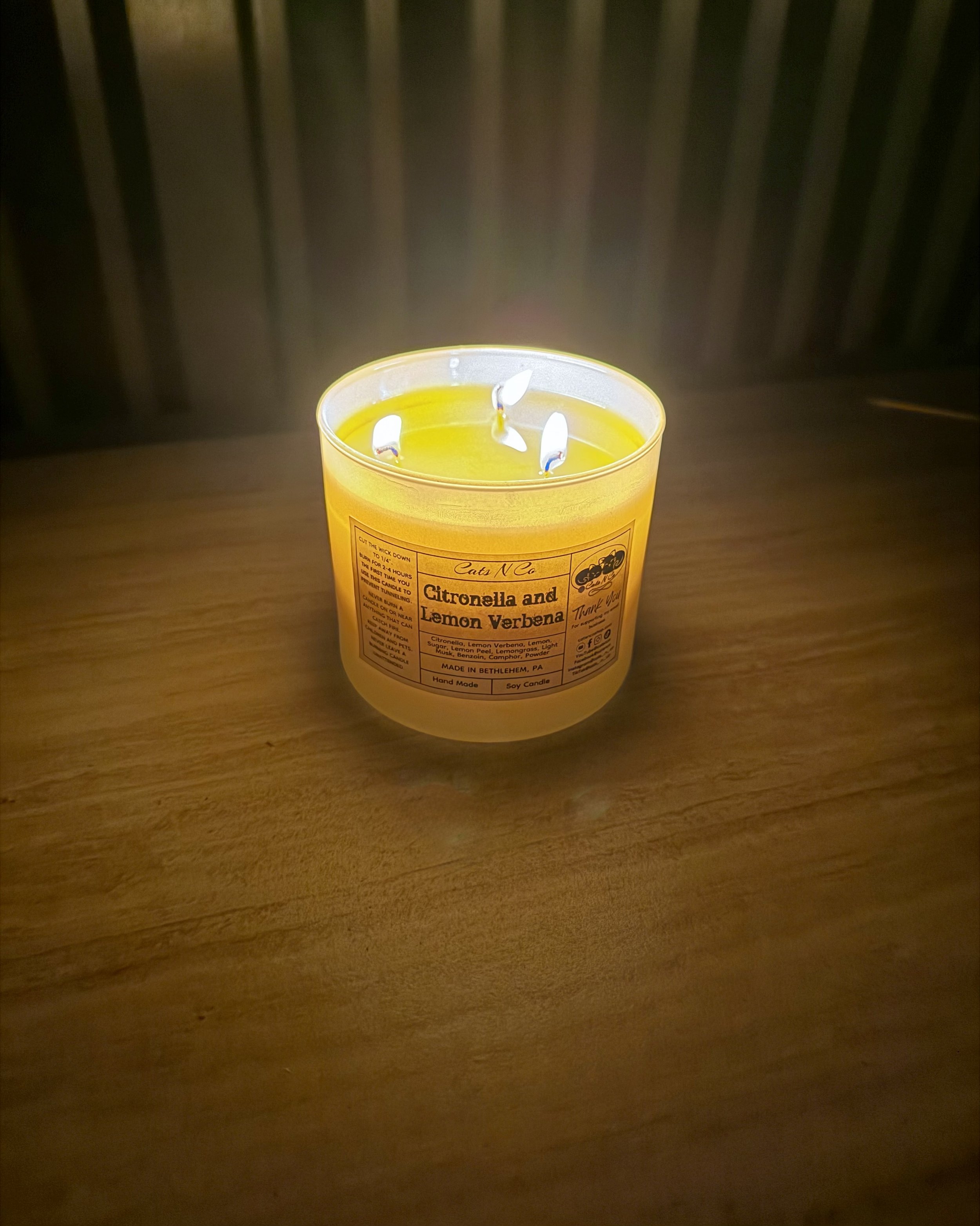 Citronella and Lemon Verbena scented large candle