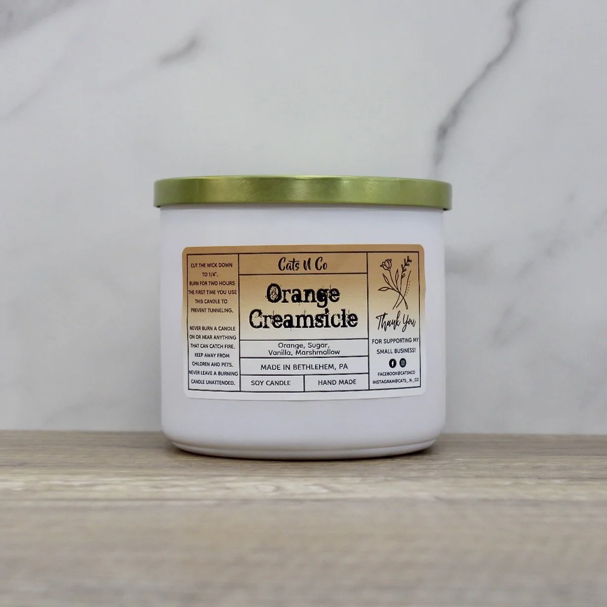 Orange Creamsicle Scented Large Candles