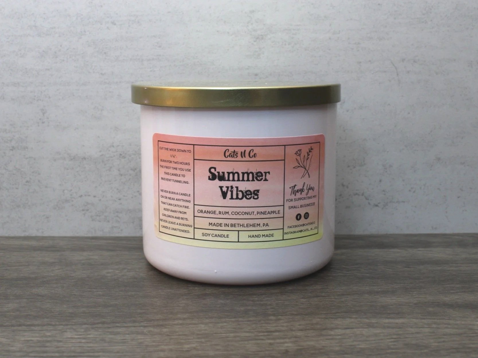 Summer Vibes scented large candle