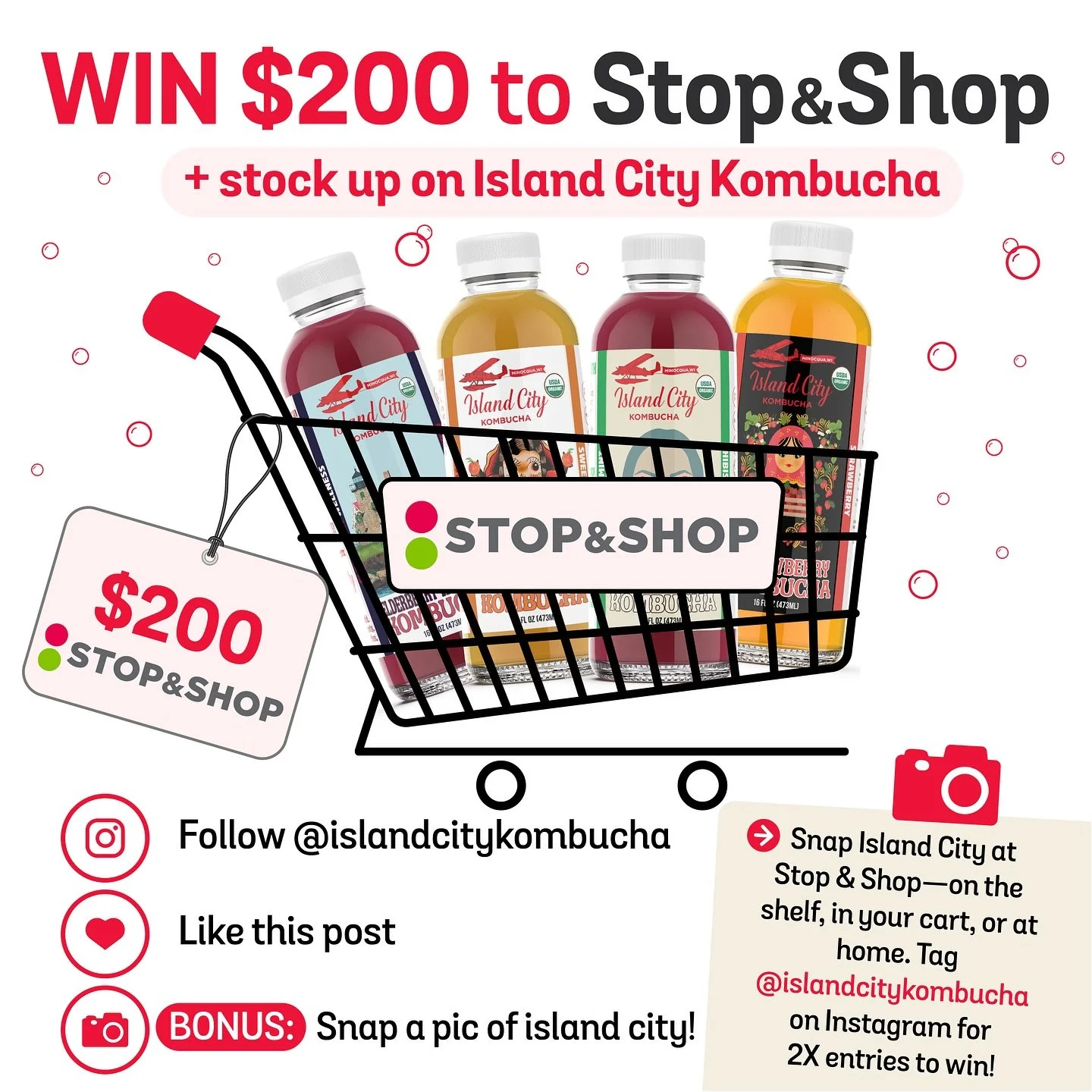 💥 $200 for groceries? Yes please 🛒✨
We&rsquo;re giving away a $200 @stopandshop gift card! 🎉

How to Enter (1 entry per person):
✔ Follow @islandcitykombucha
✔ Like this post 🧡
✔ Bonus: Spot Island City in the wild at your local @stopandshop &rar