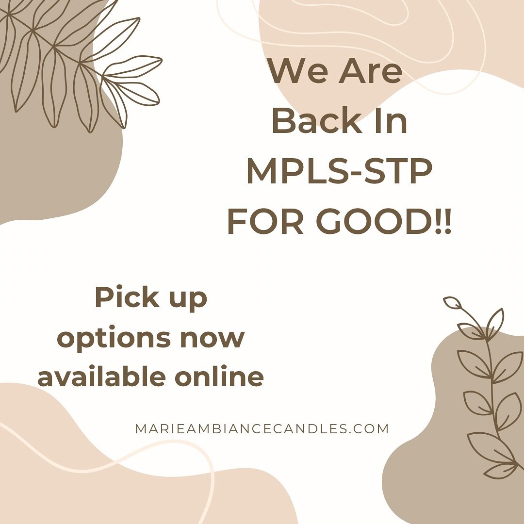 Marie Ambiance is back in MN!! Pick up options are available again. We are happy to be back where it all started ✨

Marieambiancecandles.com