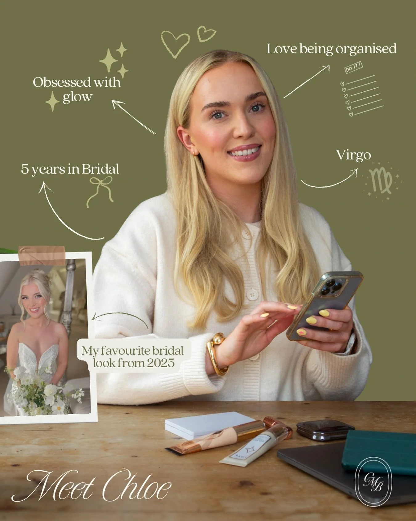 Meet your artist ✨

Hello, I am Chloe 💫 

Each year, my love for bridal grows and grows. I feel so passionate and excited for my part in the amazing wedding industry ⭐️

If you are new here is a little bit about me:

✨ My middle name is Megan, and m