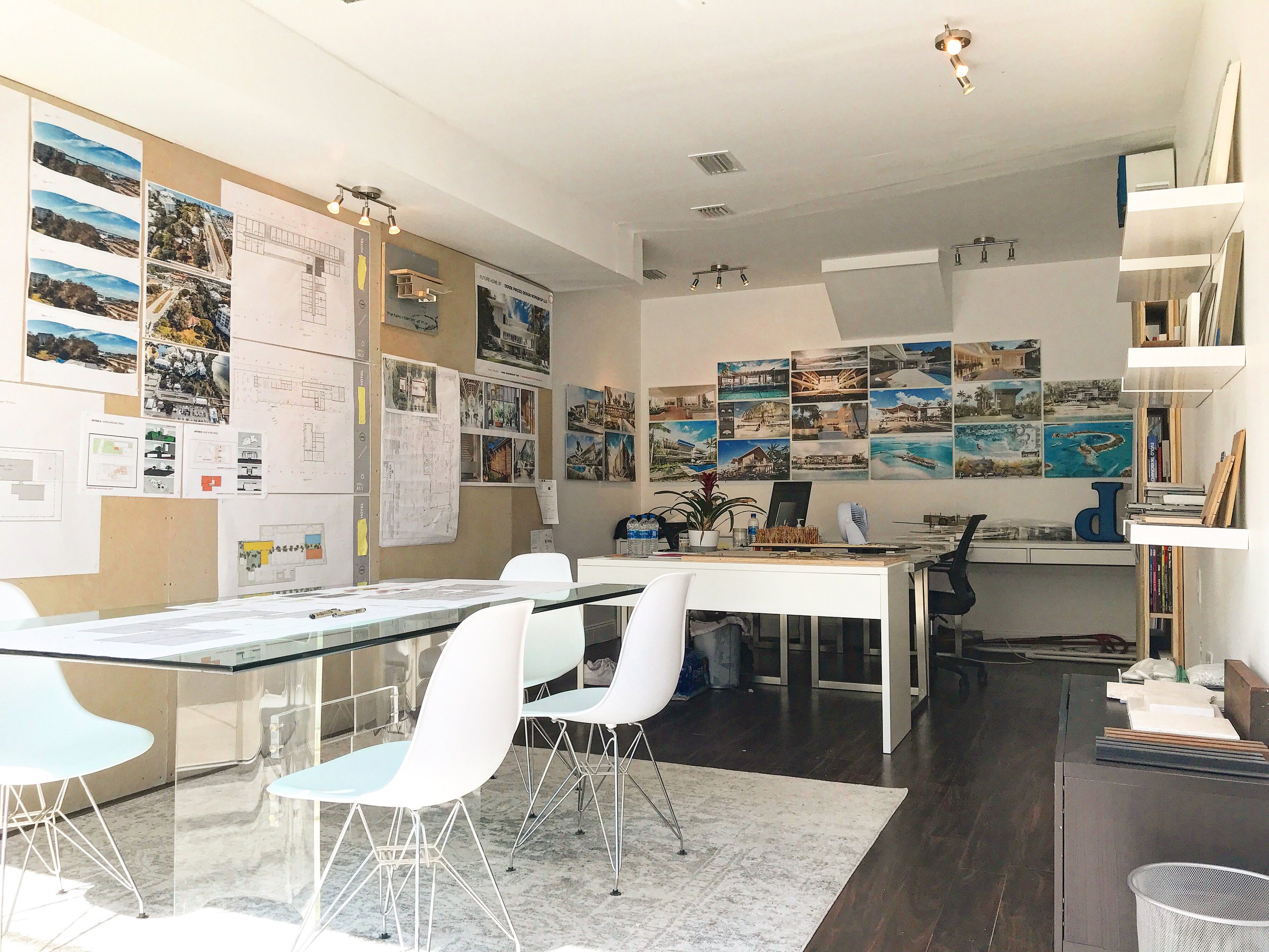 The creative workspace at PS Design Workshop's design studio in Sarasota, Florida, where innovative architectural designs come to life.