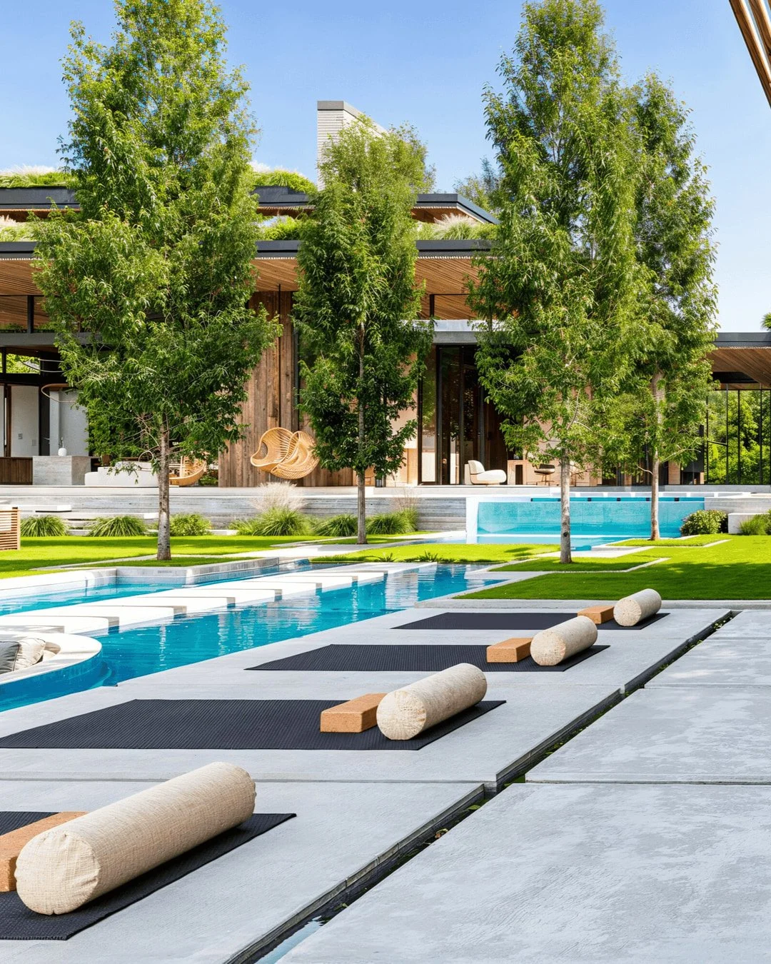 PSDW |  Old Oak Residence 

Wellness and restoration form an important ethos of the home. Portions of the architecture gently detach from the primary living spaces, creating places of retreat embedded within the landscape &mdash; environments for ref