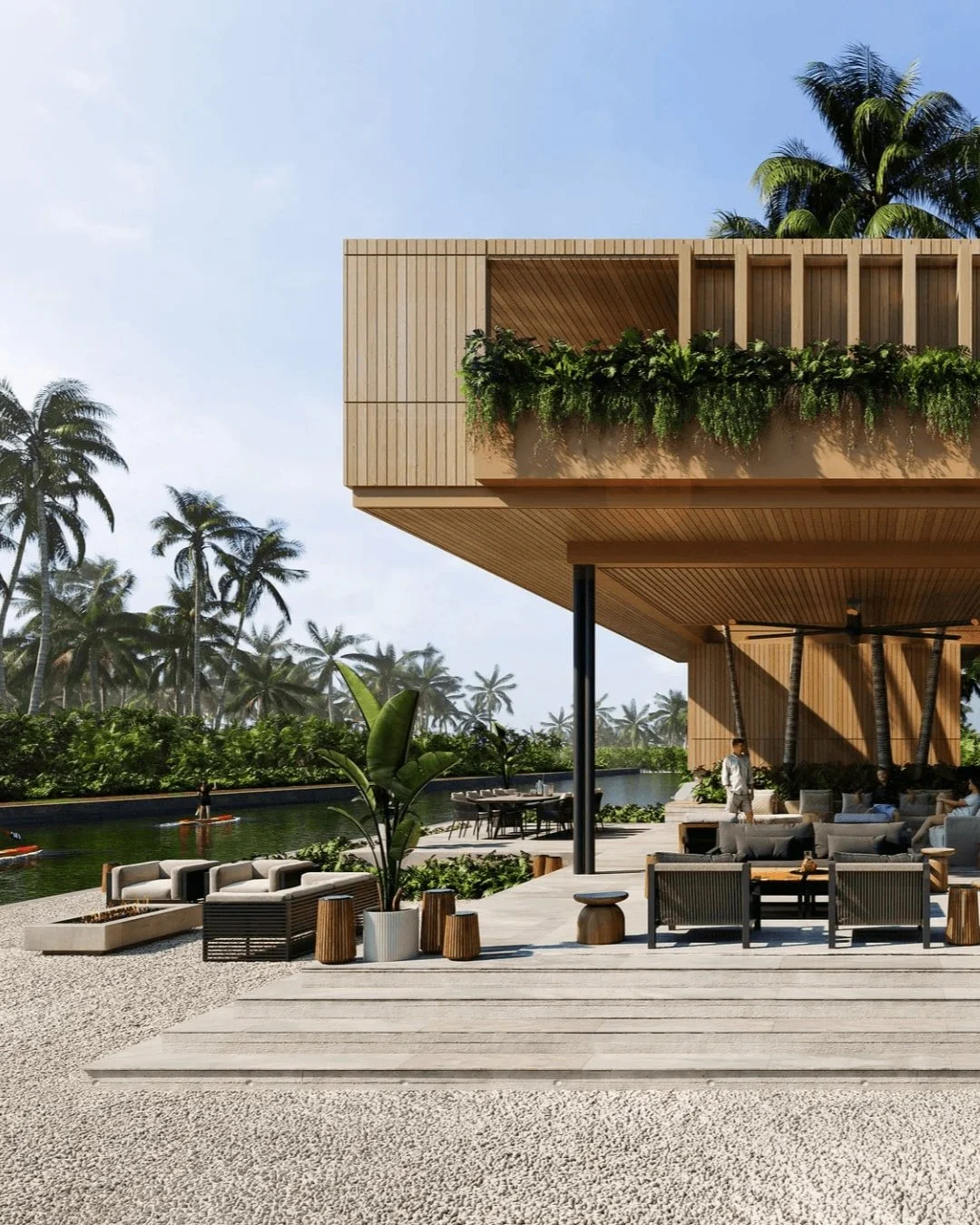 2024 AIA Florida Merit Award. This is why.

340 Treasure Boat Way &mdash; a corner lot on the Siesta Key canal where tropical vegetation doesn't stop at the property line. It grows through the roof. A covered outdoor living room stretches to the wate